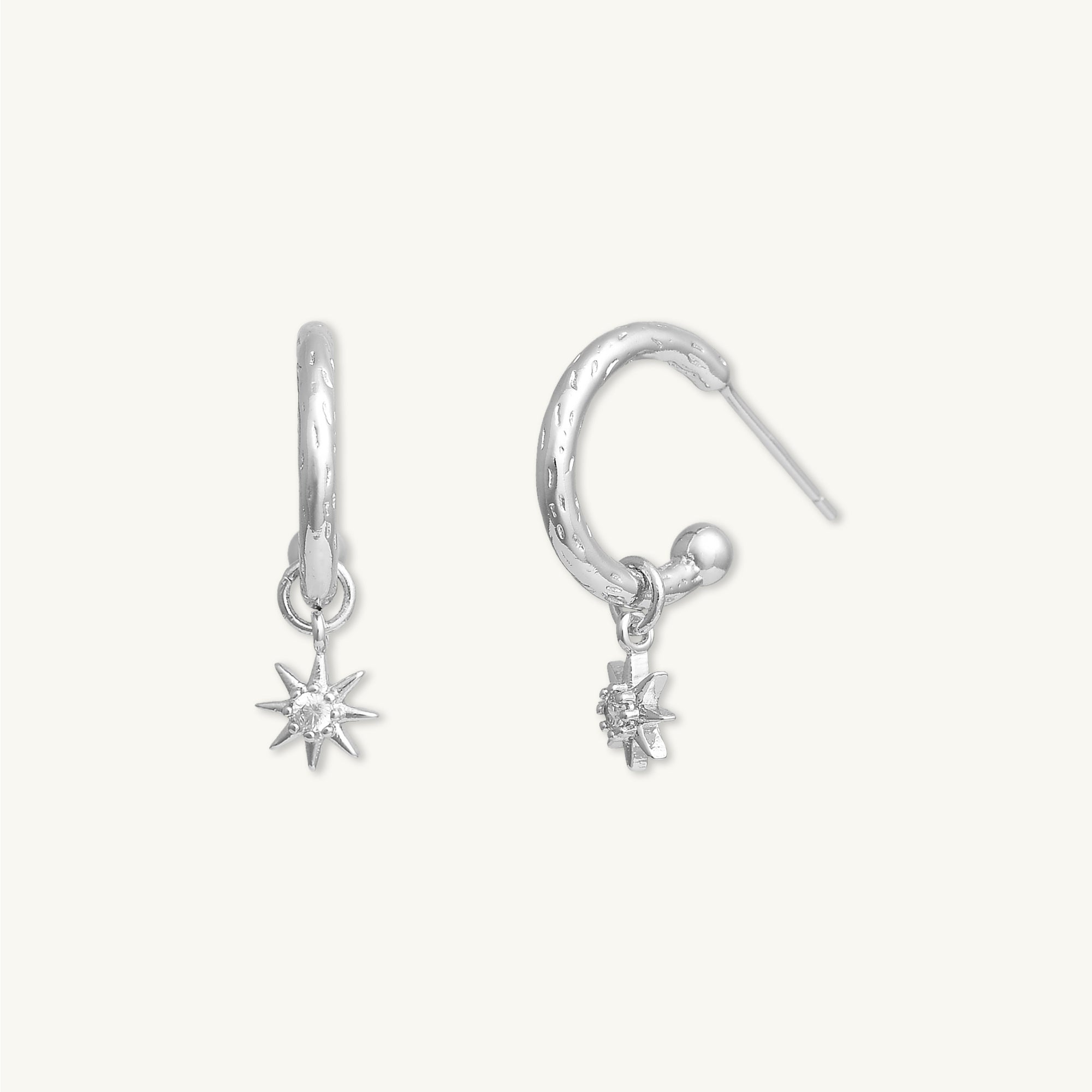 North Star Dangle Molten Huggie Earrings - Camile & Stone