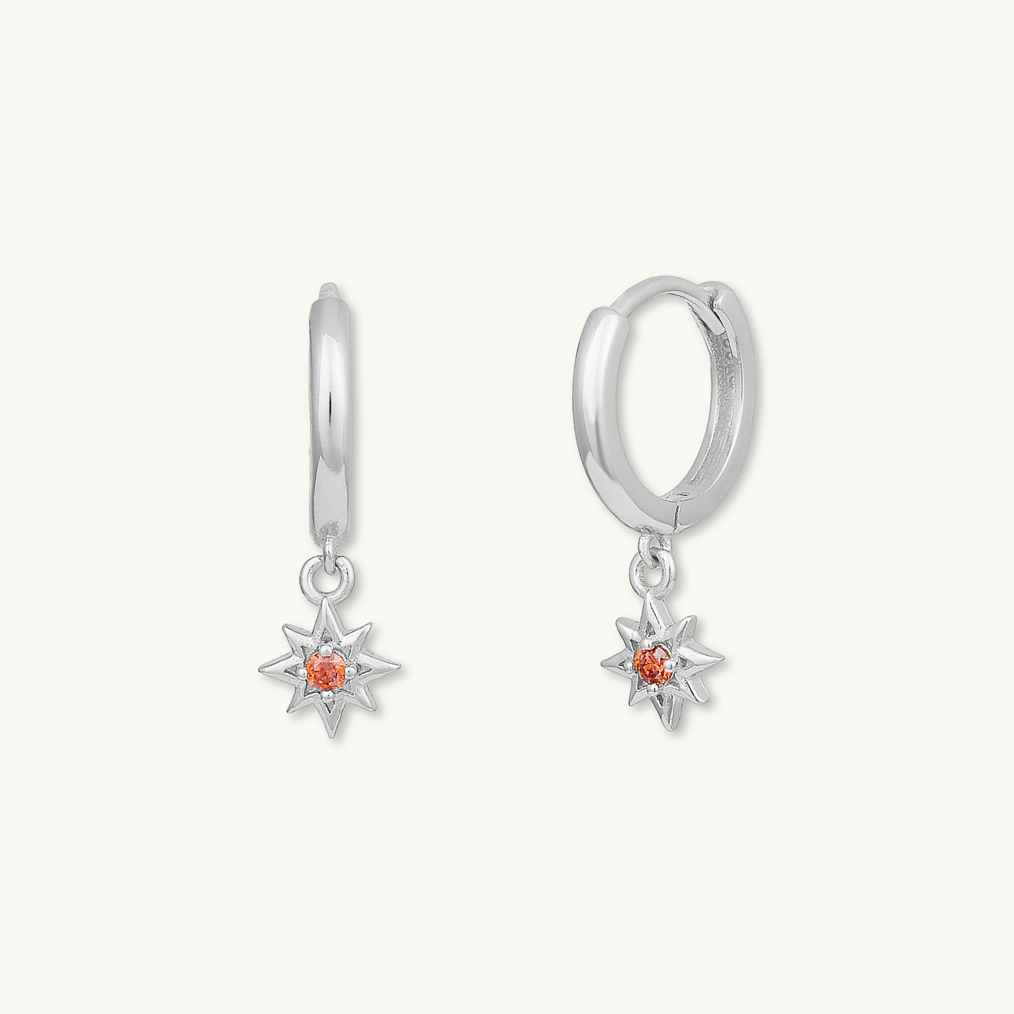 North Star Garnet Huggie Earrings - Camile & Stone