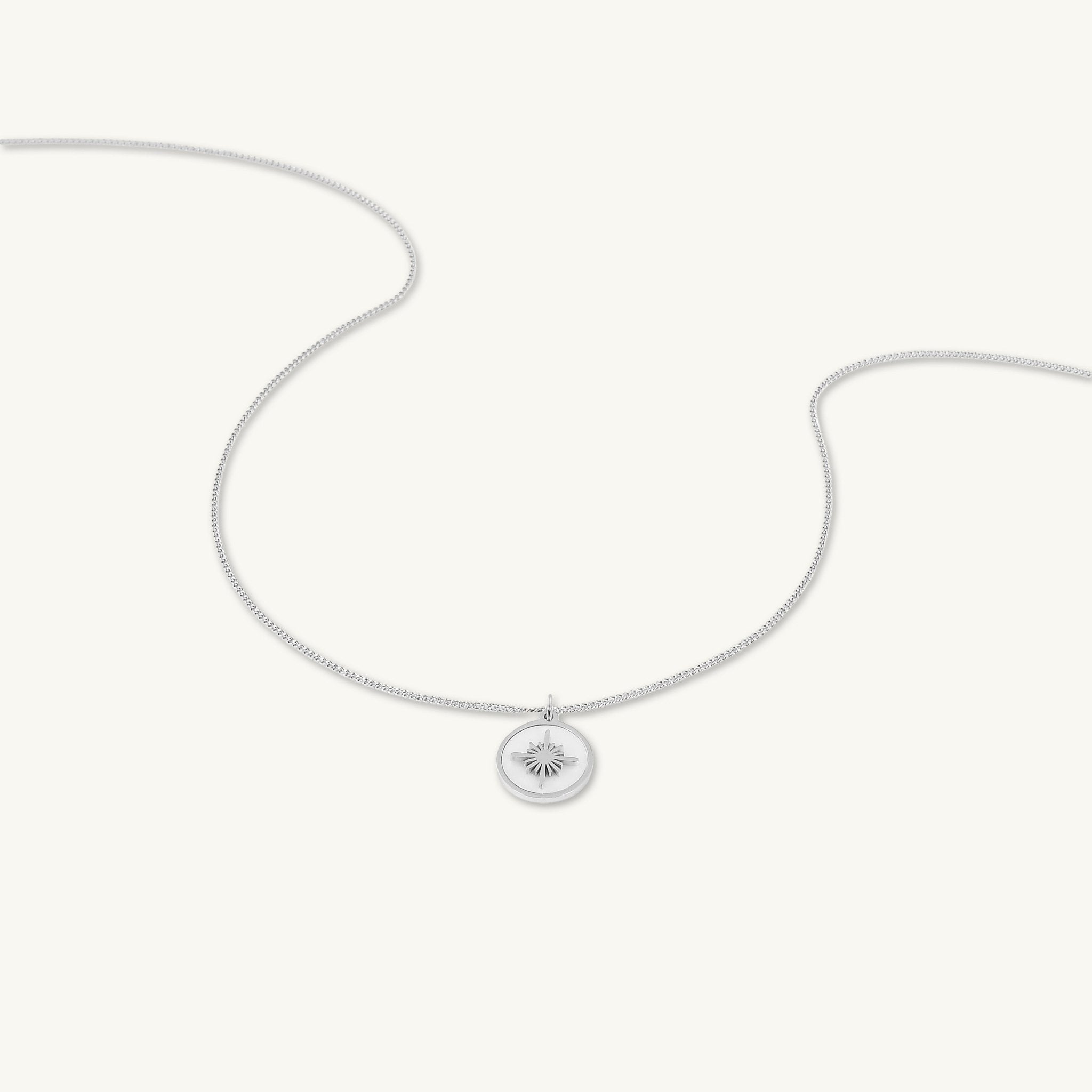 North Star Mother Of Pearl Medallion Necklace - Camile & Stone
