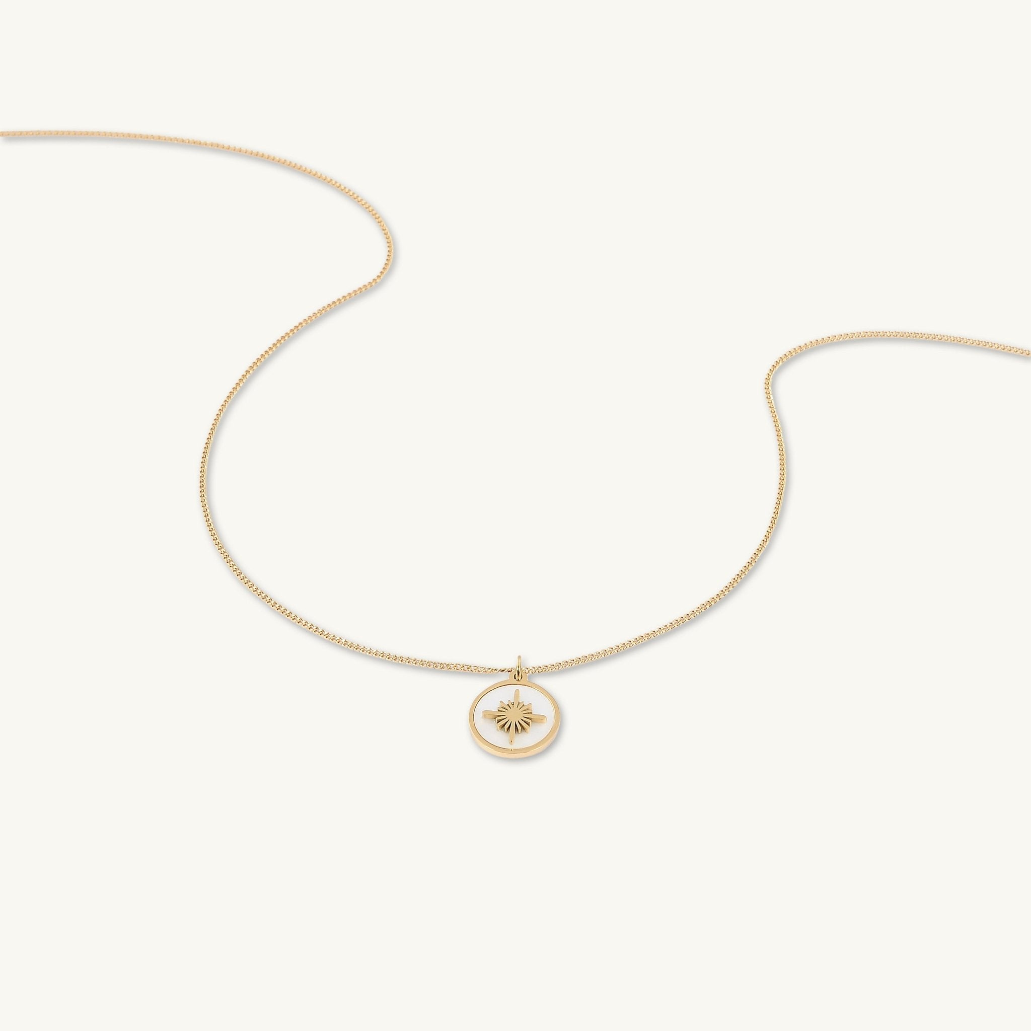 North Star Mother Of Pearl Medallion Necklace - Camile & Stone
