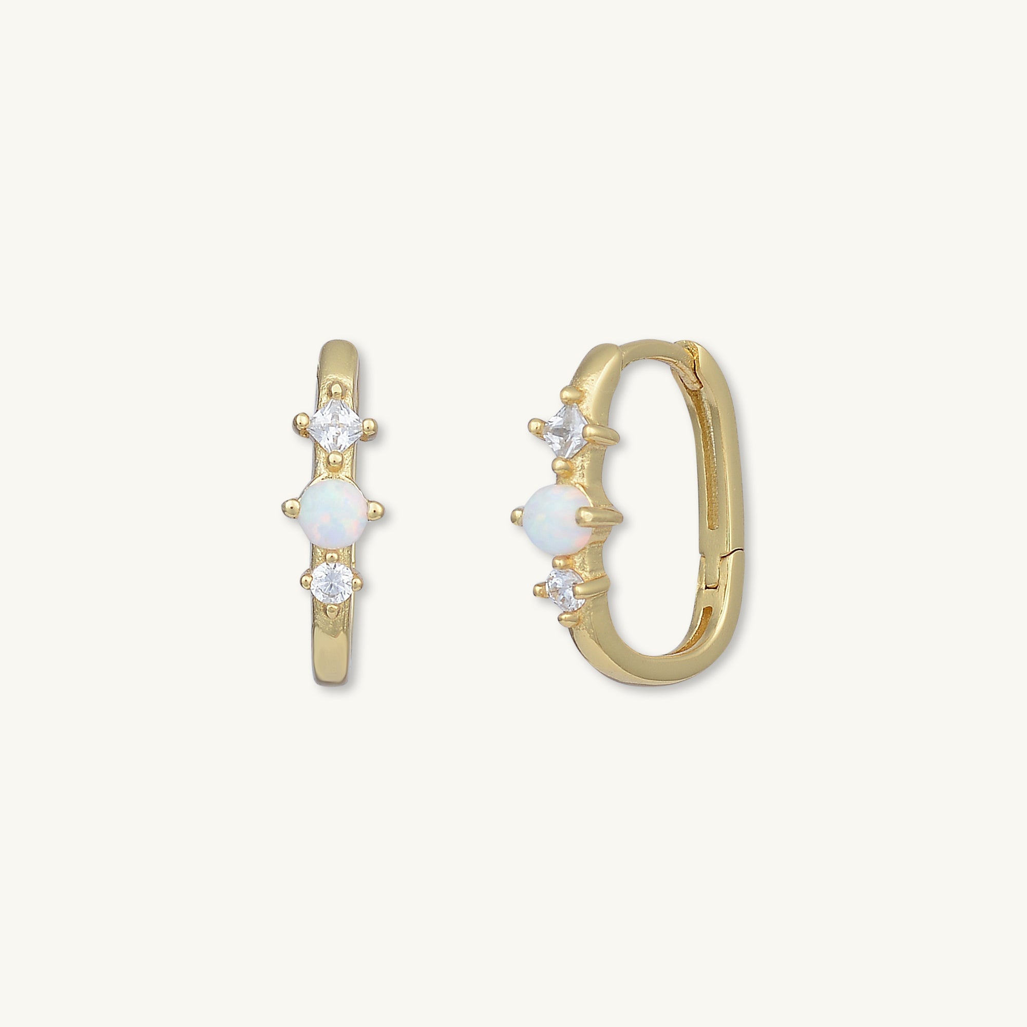 Opal Sapphire Huggie Earrings - Camile & Stone