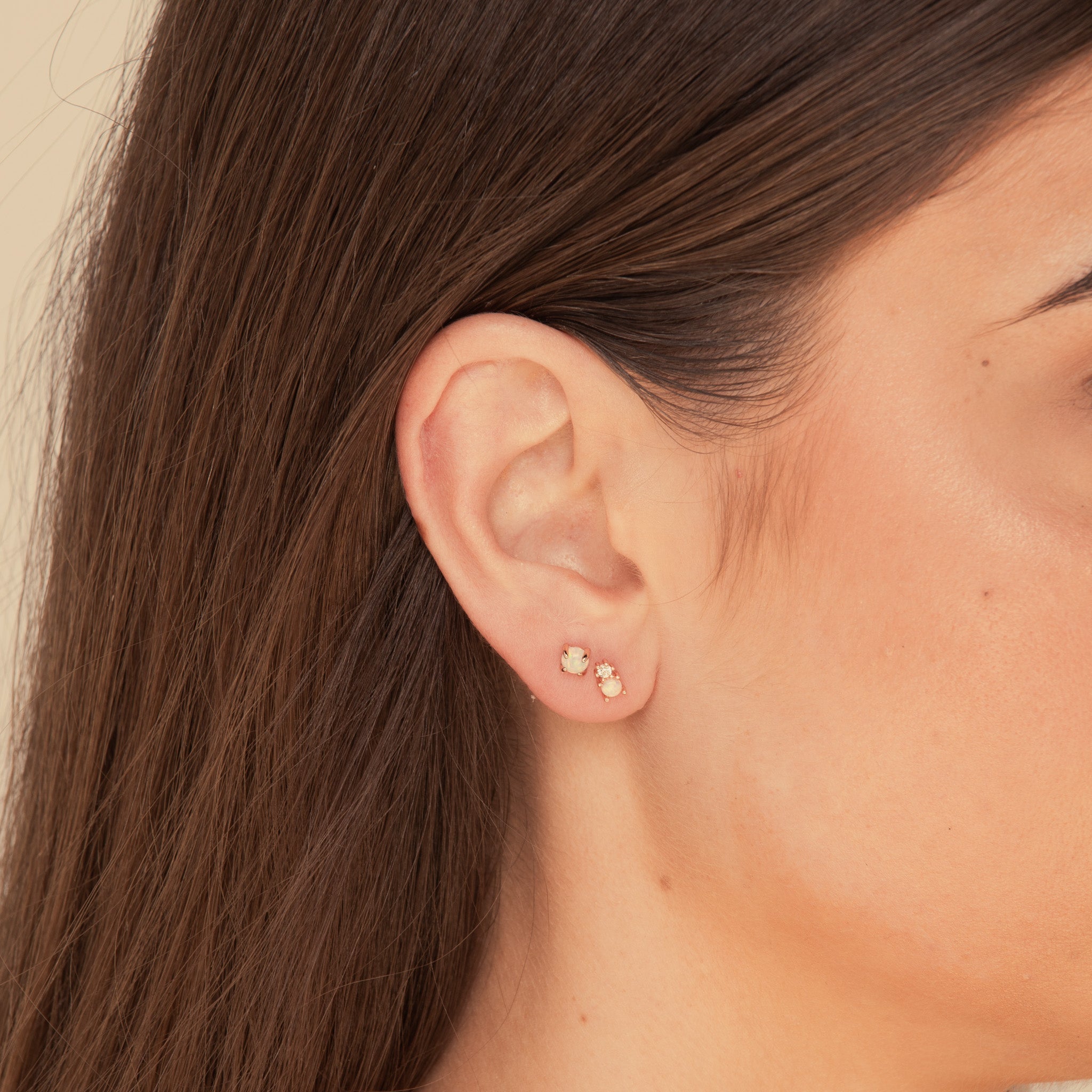 Opal Sapphire Stud Earrings - Camile & Stone