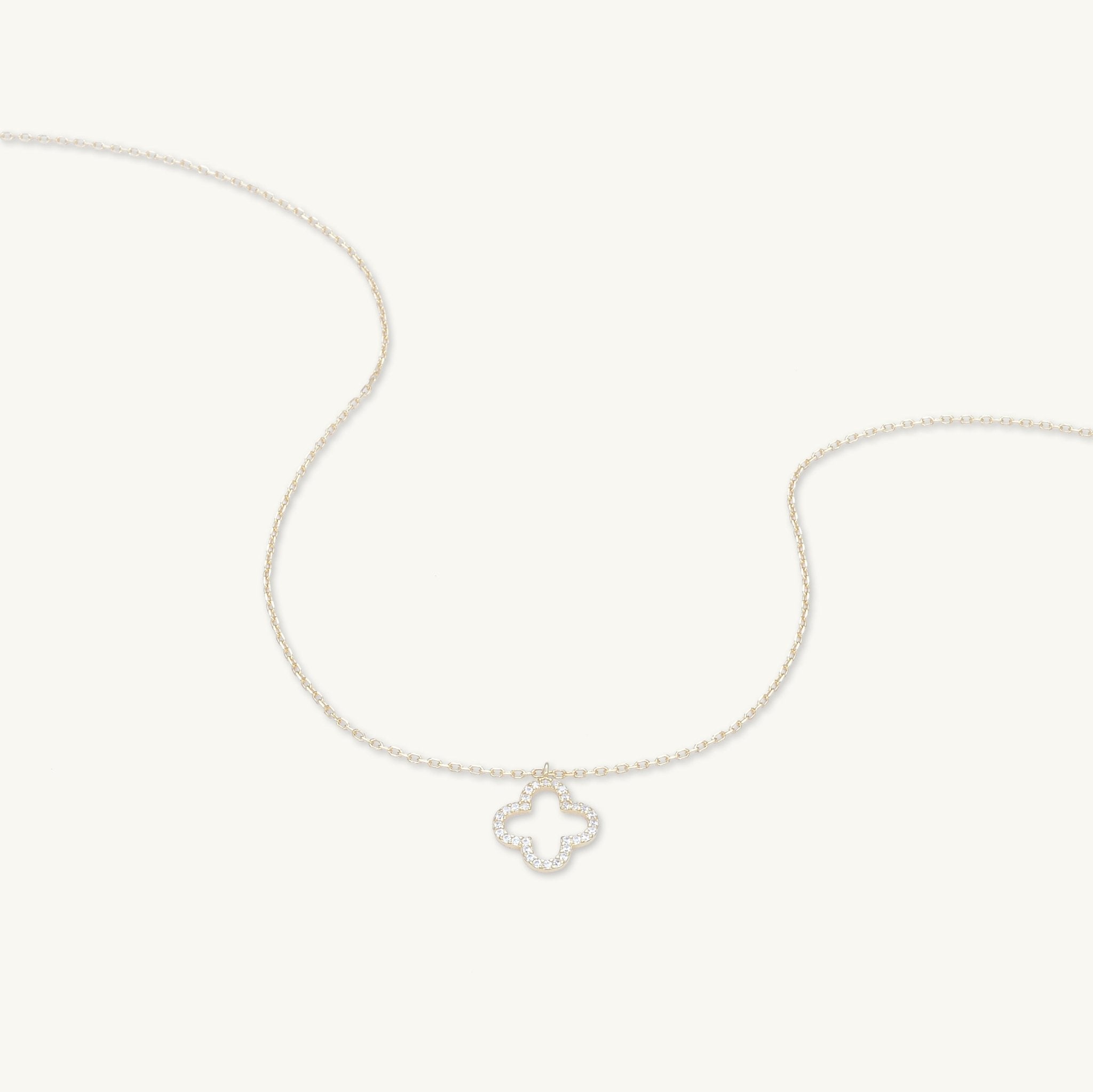 Open Clover Sapphire Chain Necklace - Camile & Stone
