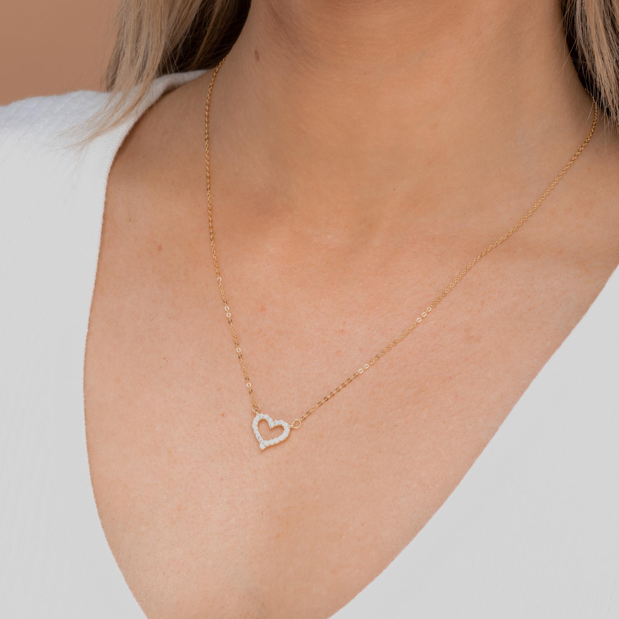 Open Heart Chain Necklace - Camile & Stone