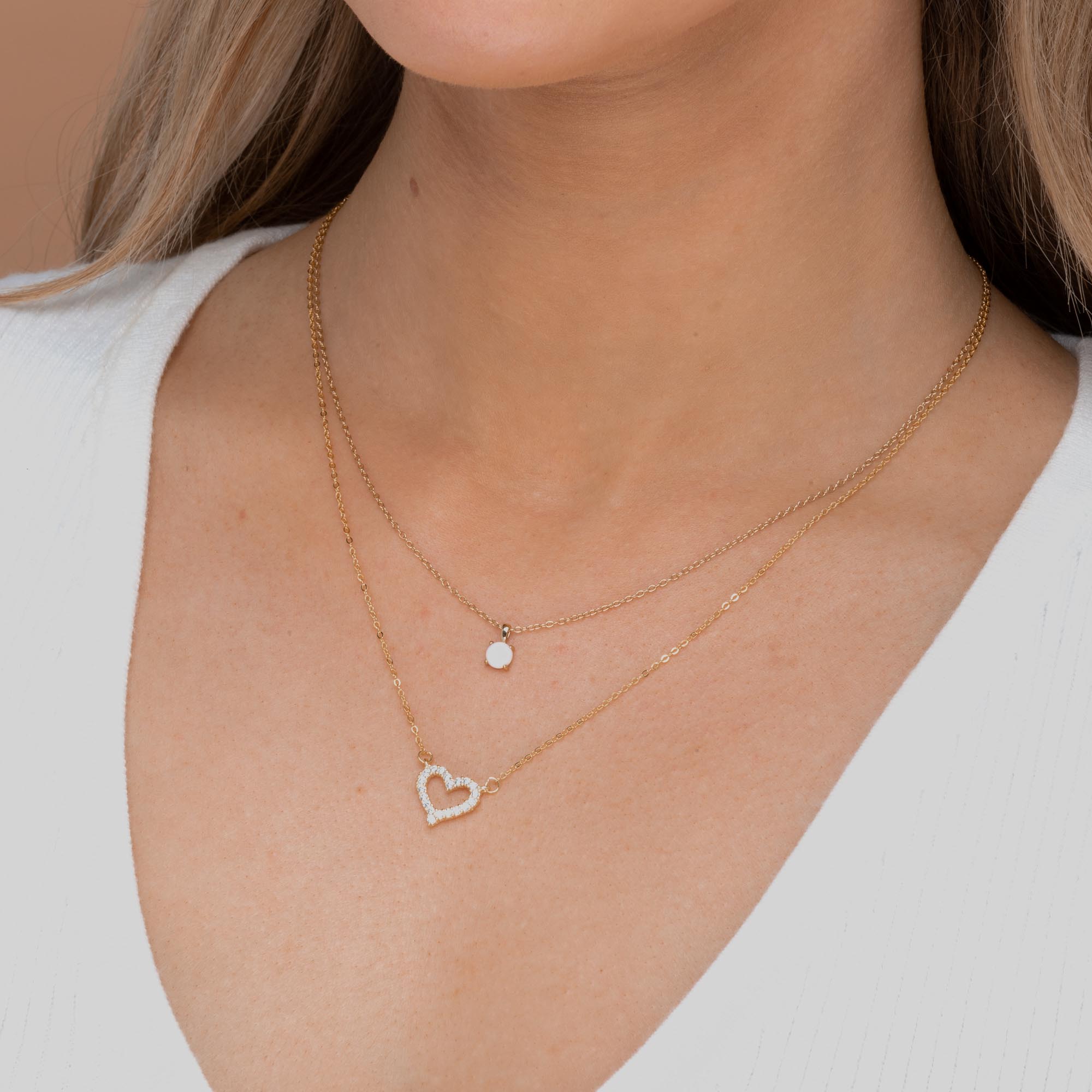 Open Heart Chain Necklace - Camile & Stone