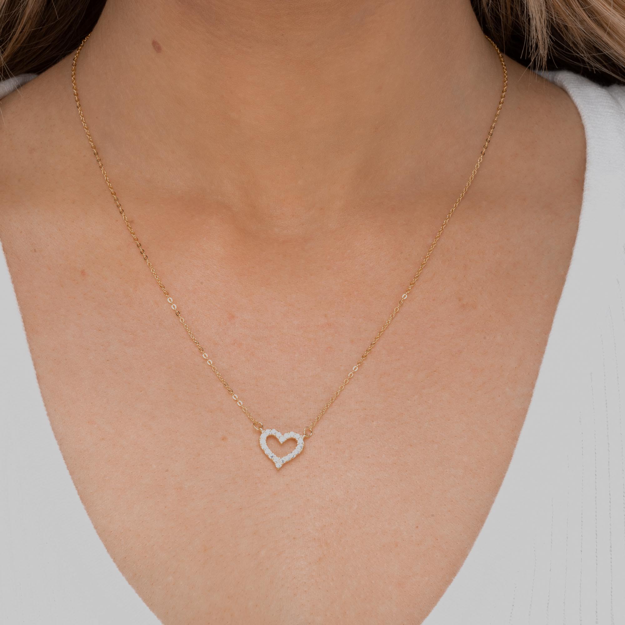 Open Heart Chain Necklace - Camile & Stone