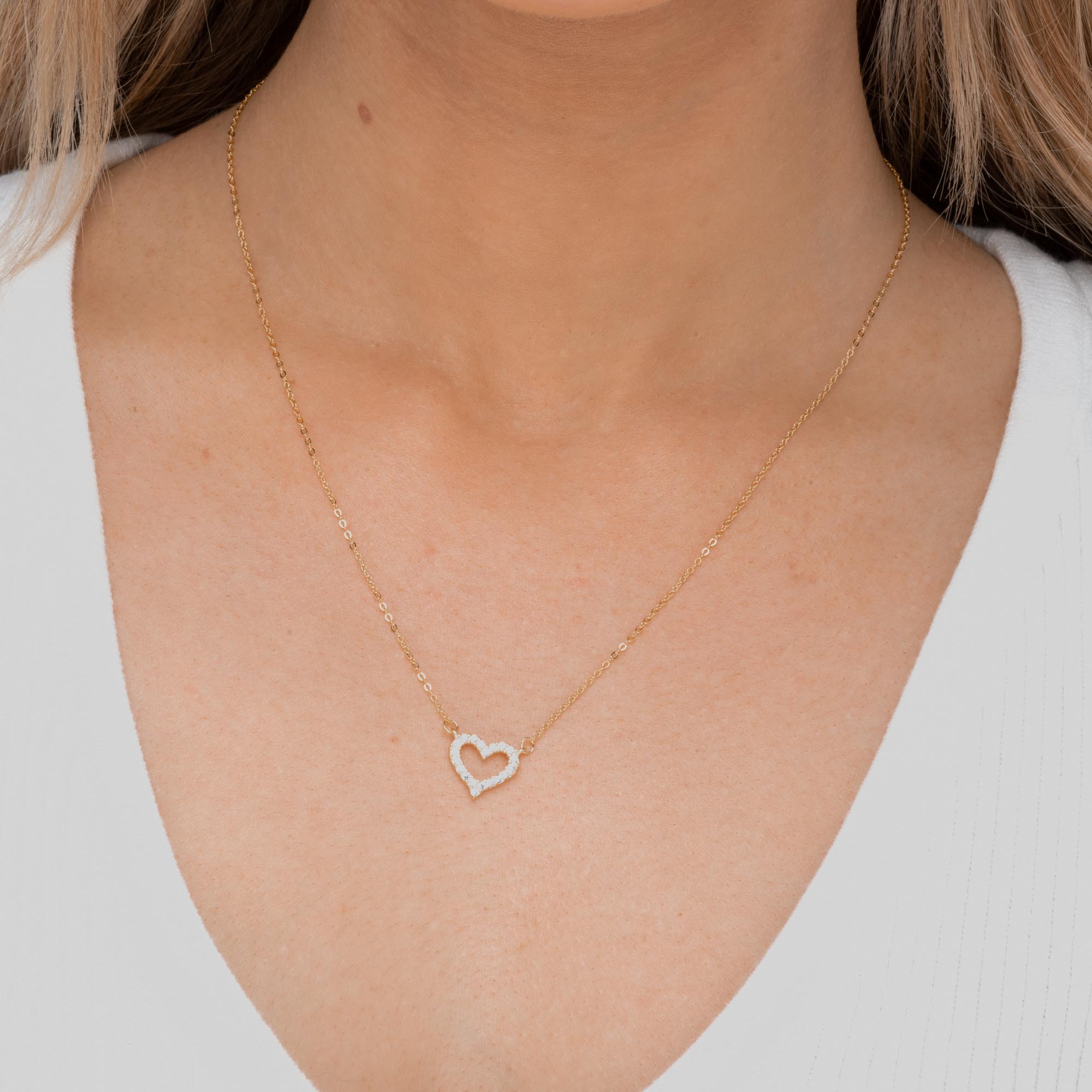 Open Heart Chain Necklace - Camile & Stone