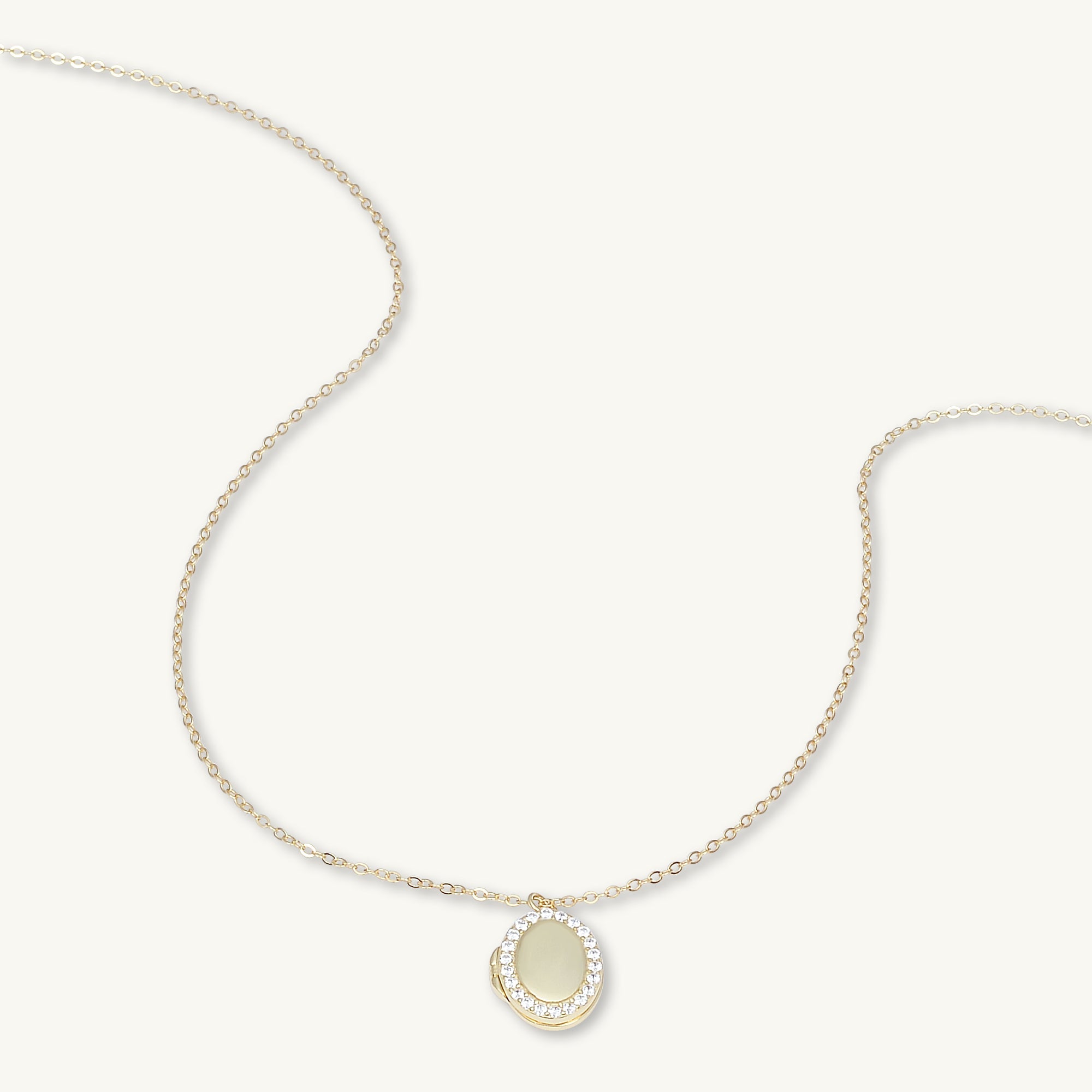 Oval Sapphire Photo Locket Necklace - Camile & Stone