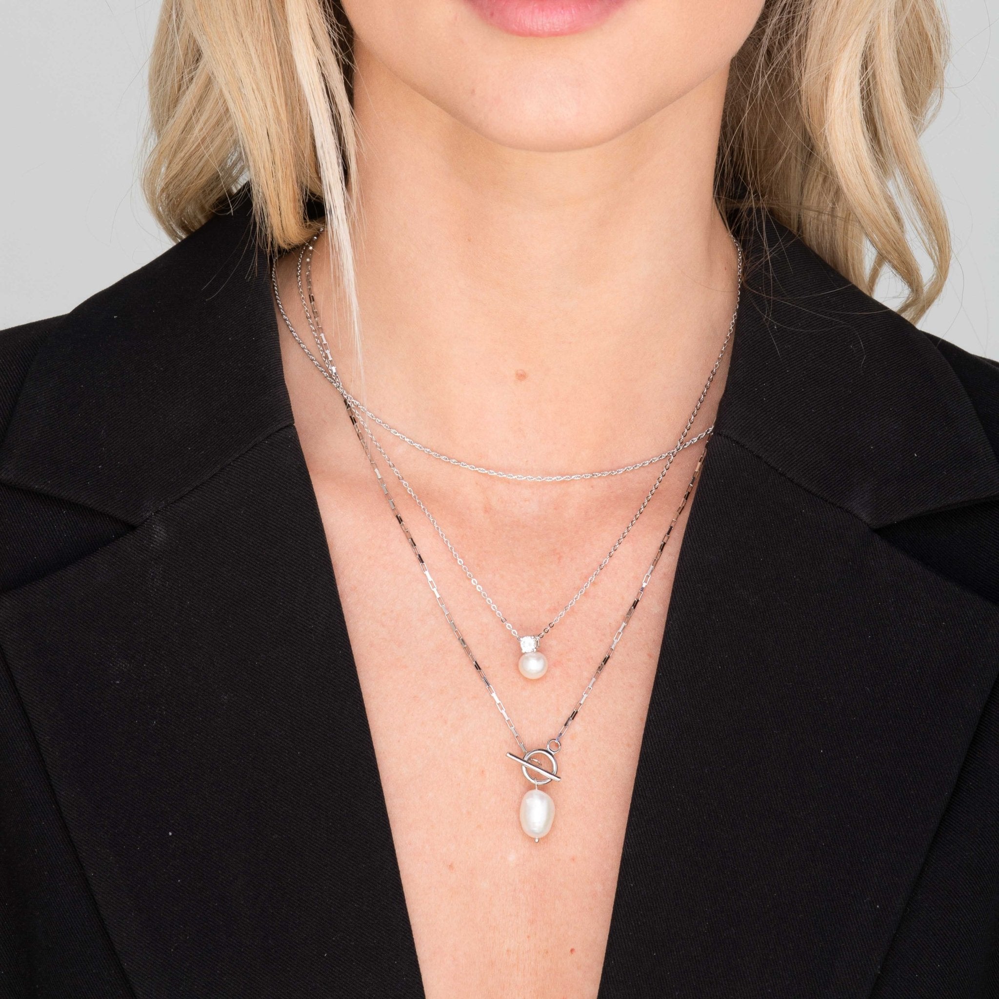 Pearl Solitaire Moissanite Necklace - Camile & Stone