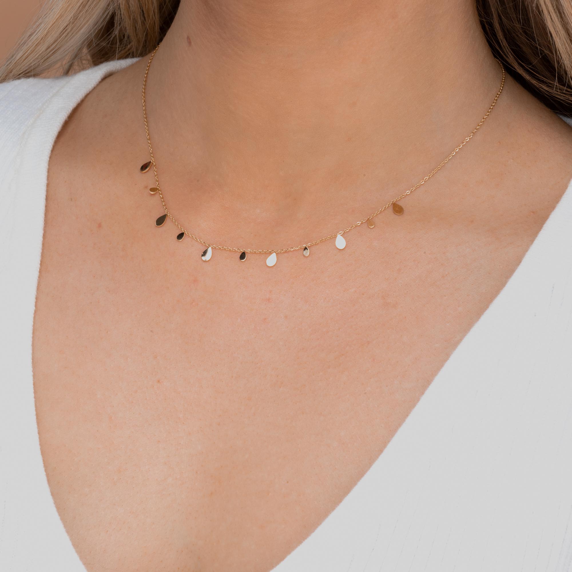 Raindrop Layering Chain Necklace - Camile & Stone