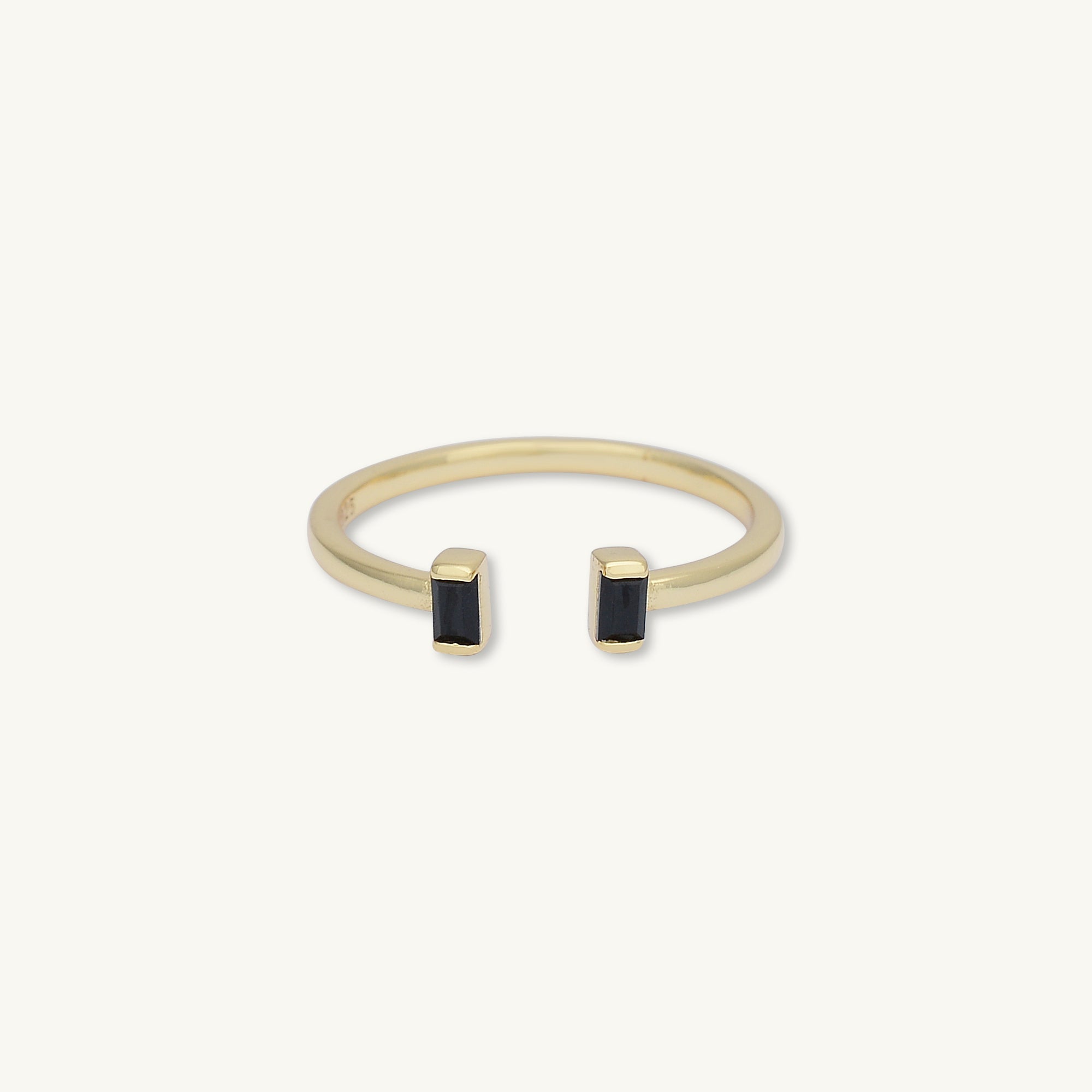 Rectangle Onyx Open Ring - Camile & Stone