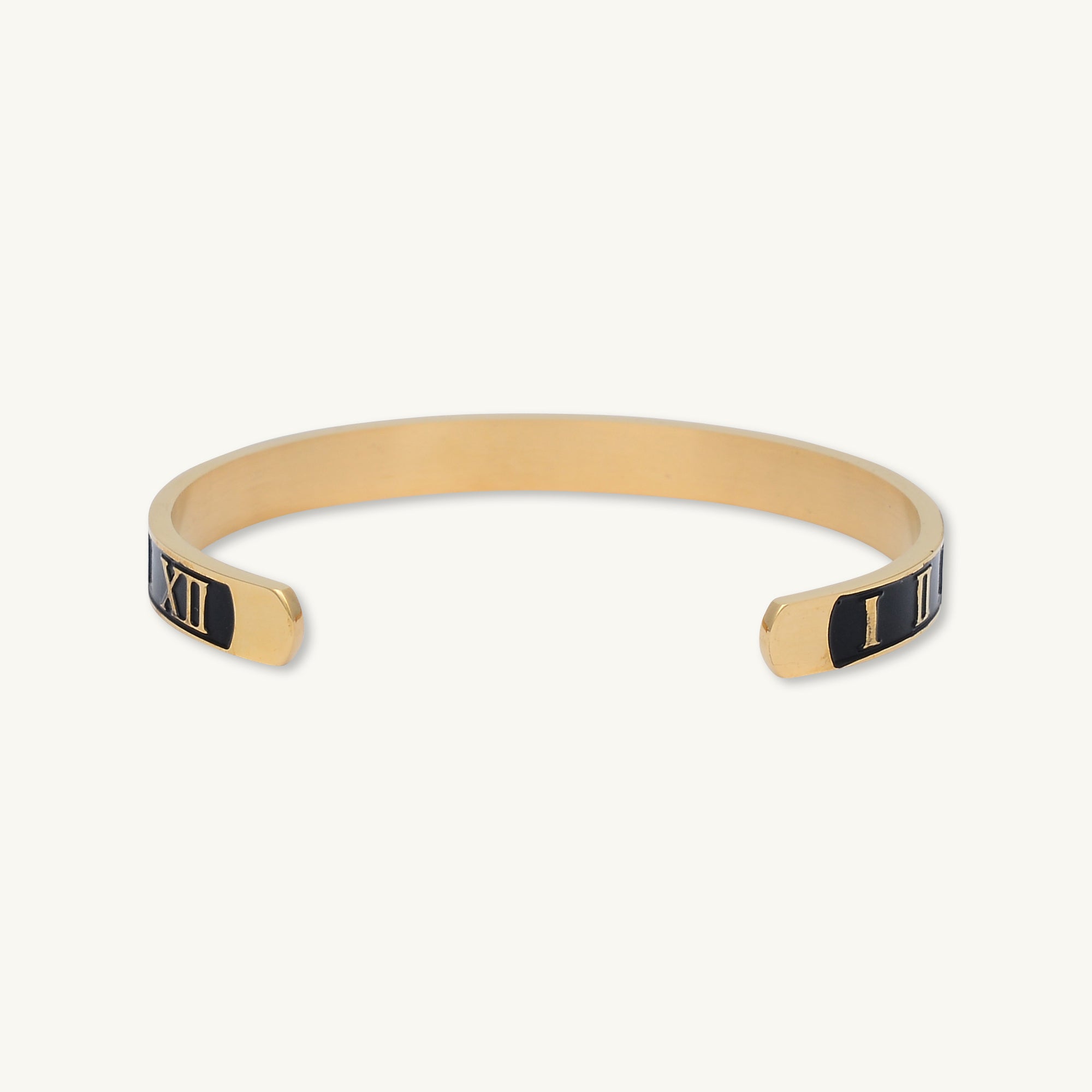Roman Numerals Open Cuff Bangle - Camile & Stone