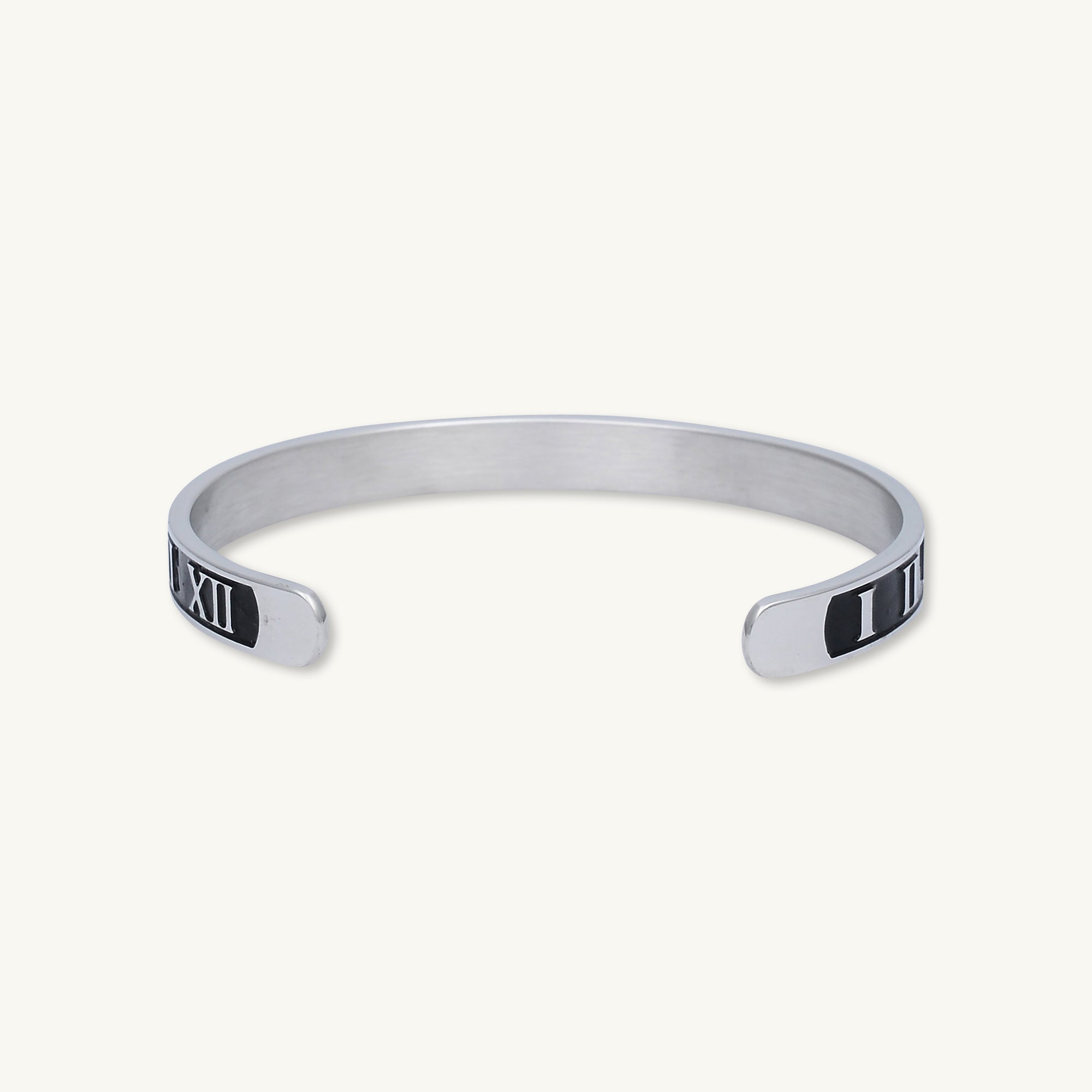 Roman Numerals Open Cuff Bangle - Camile & Stone