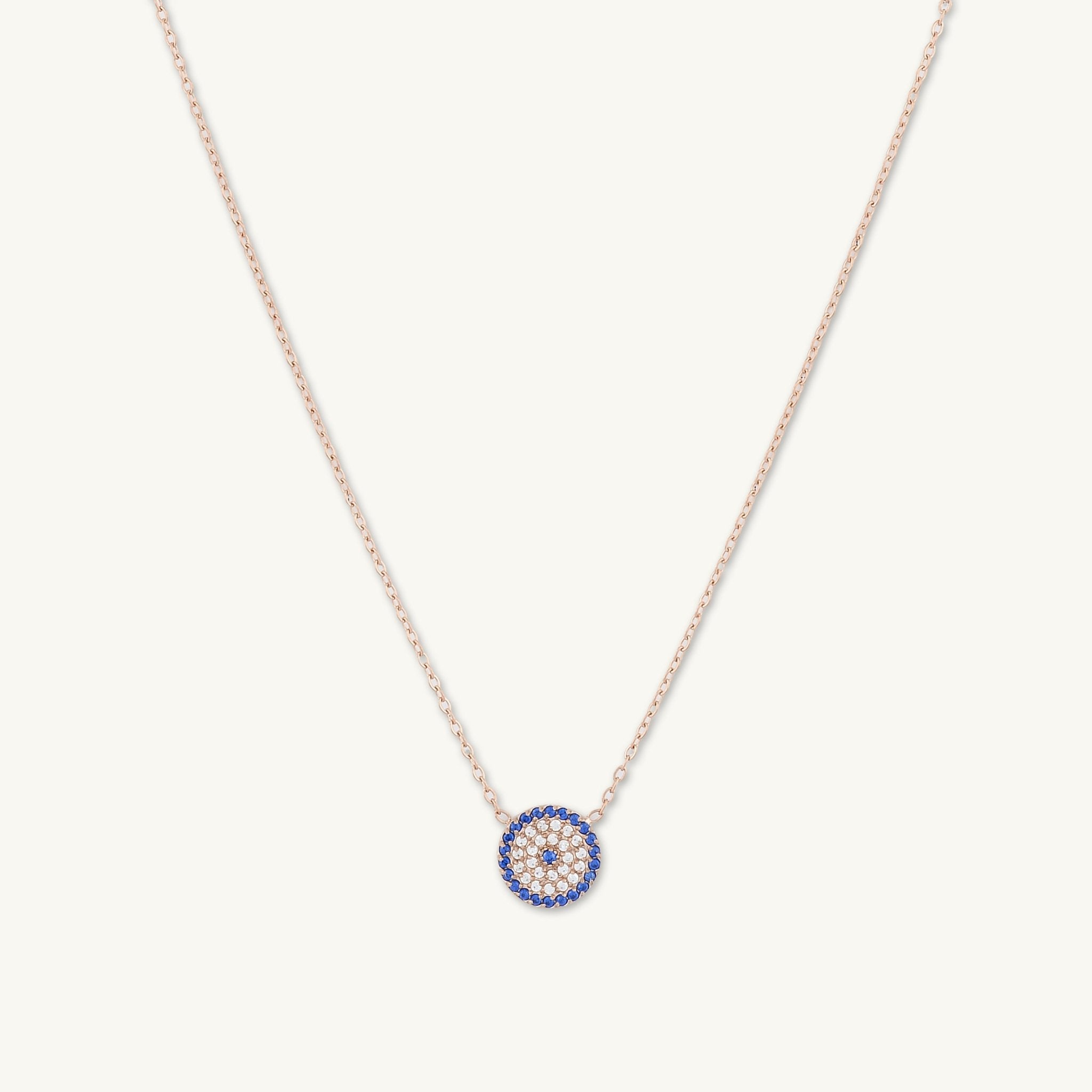 Round Evil Eye Pave Necklace - Camile & Stone