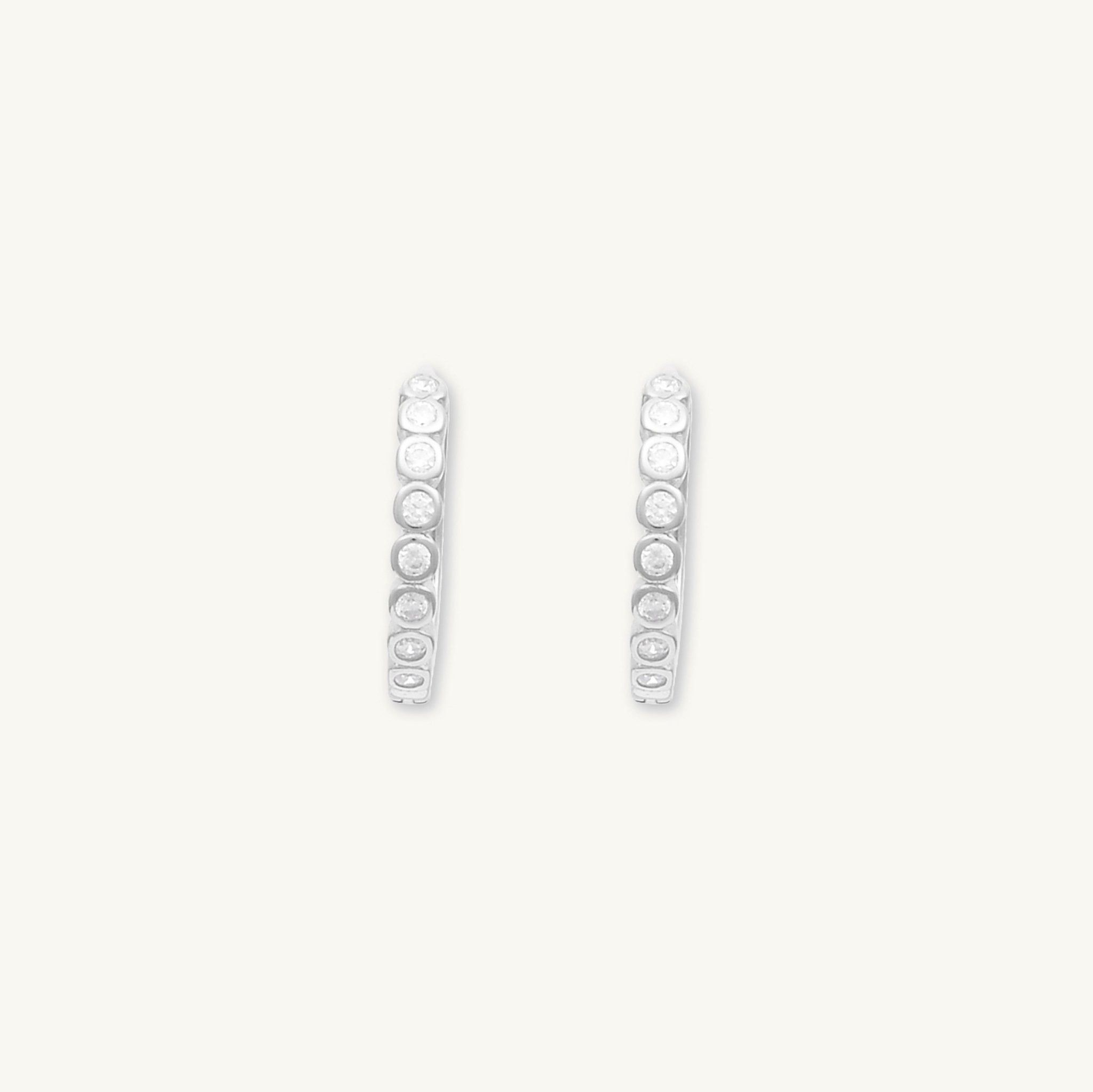 Round Sappphire Huggie Hoops - Camile & Stone
