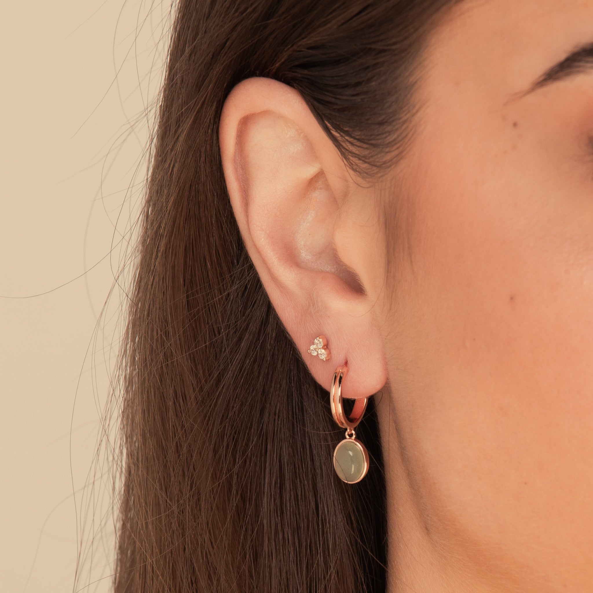 Sage Green Jade Hoop Earrings - Camile & Stone