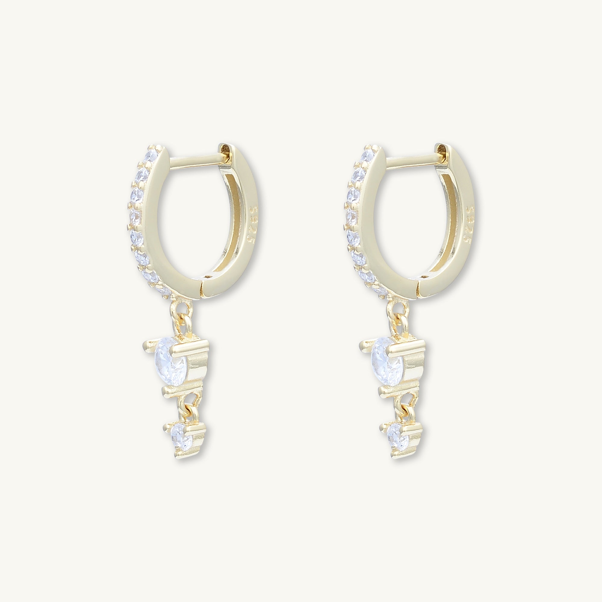 Sapphire Double Dangling Huggie Earrings - Camile & Stone