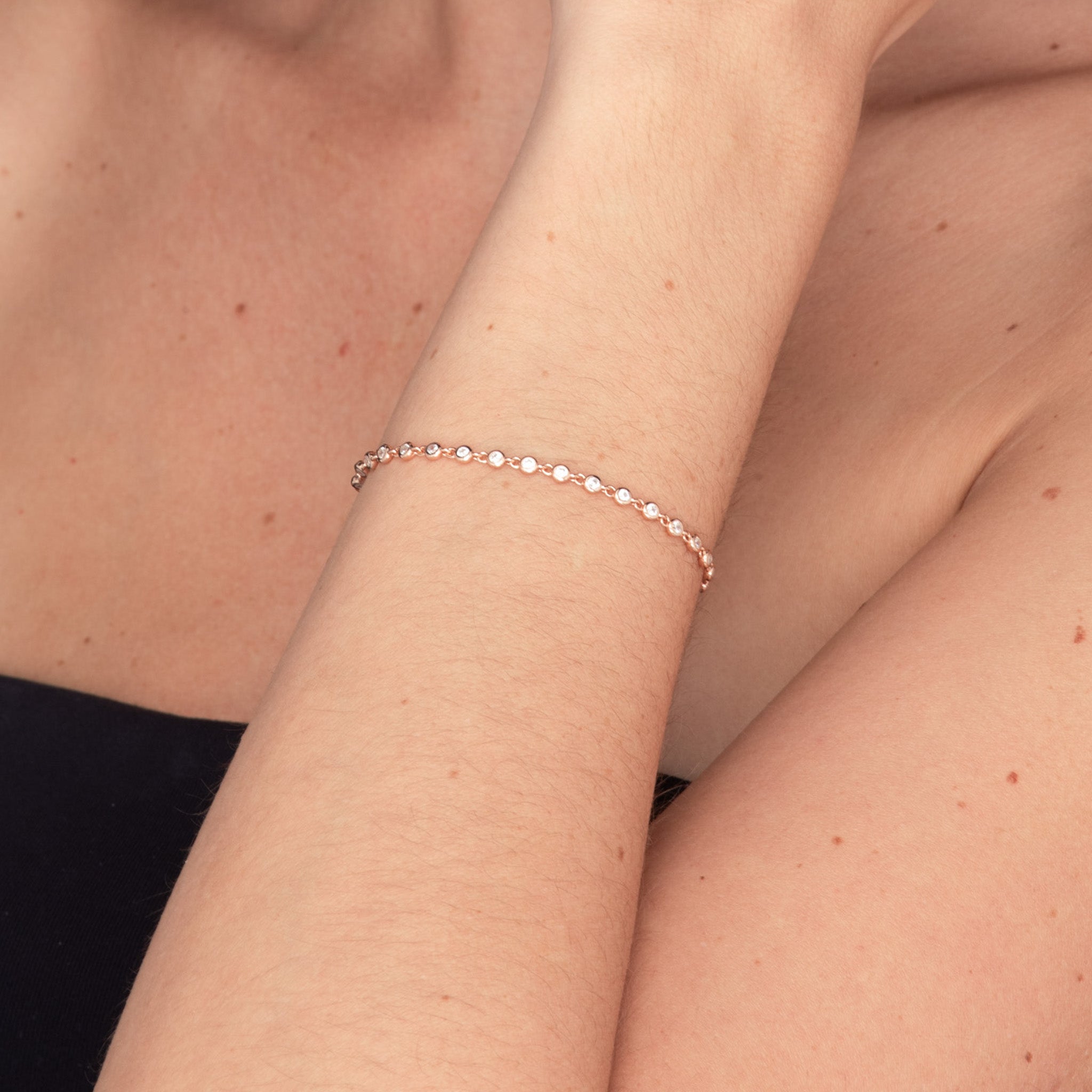 Sapphire Round Tennis Link Chain Bracelet - Camile & Stone