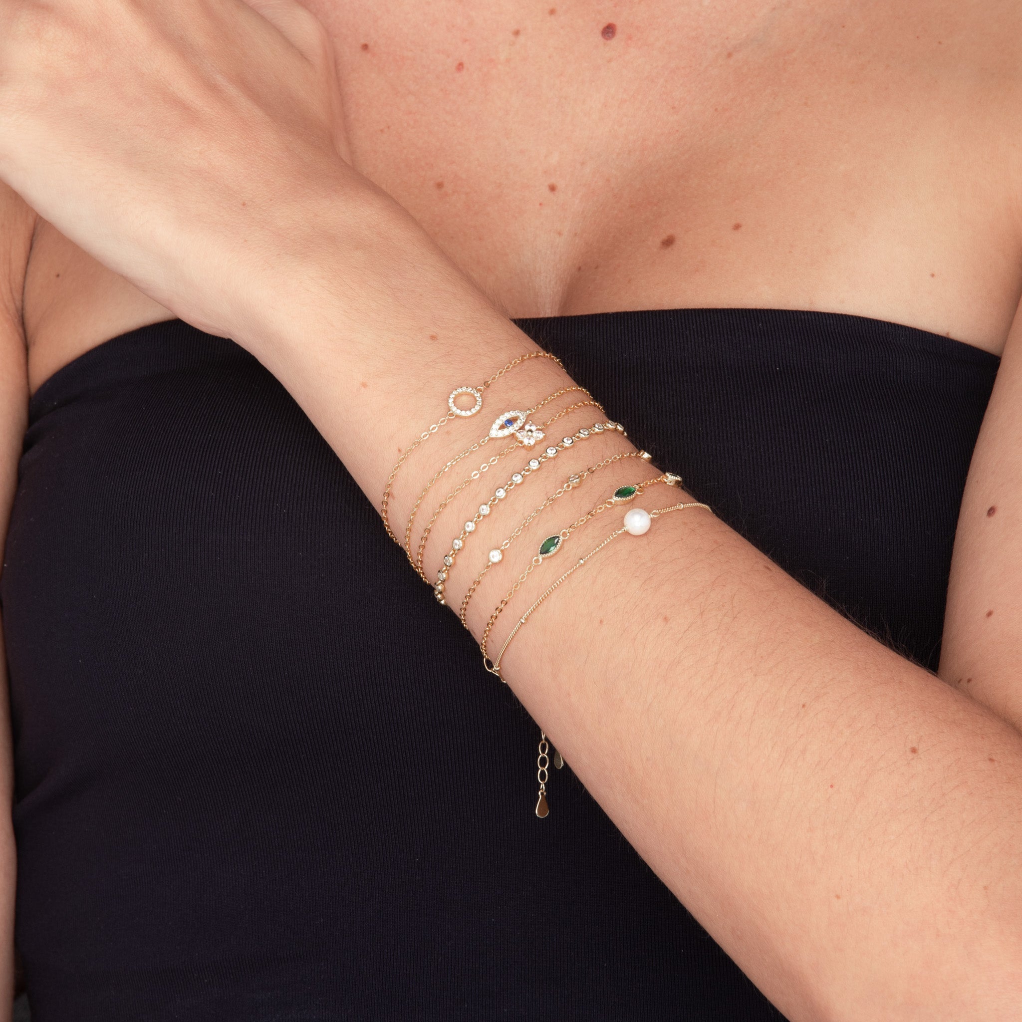 Sapphire Round Tennis Link Chain Bracelet - Camile & Stone