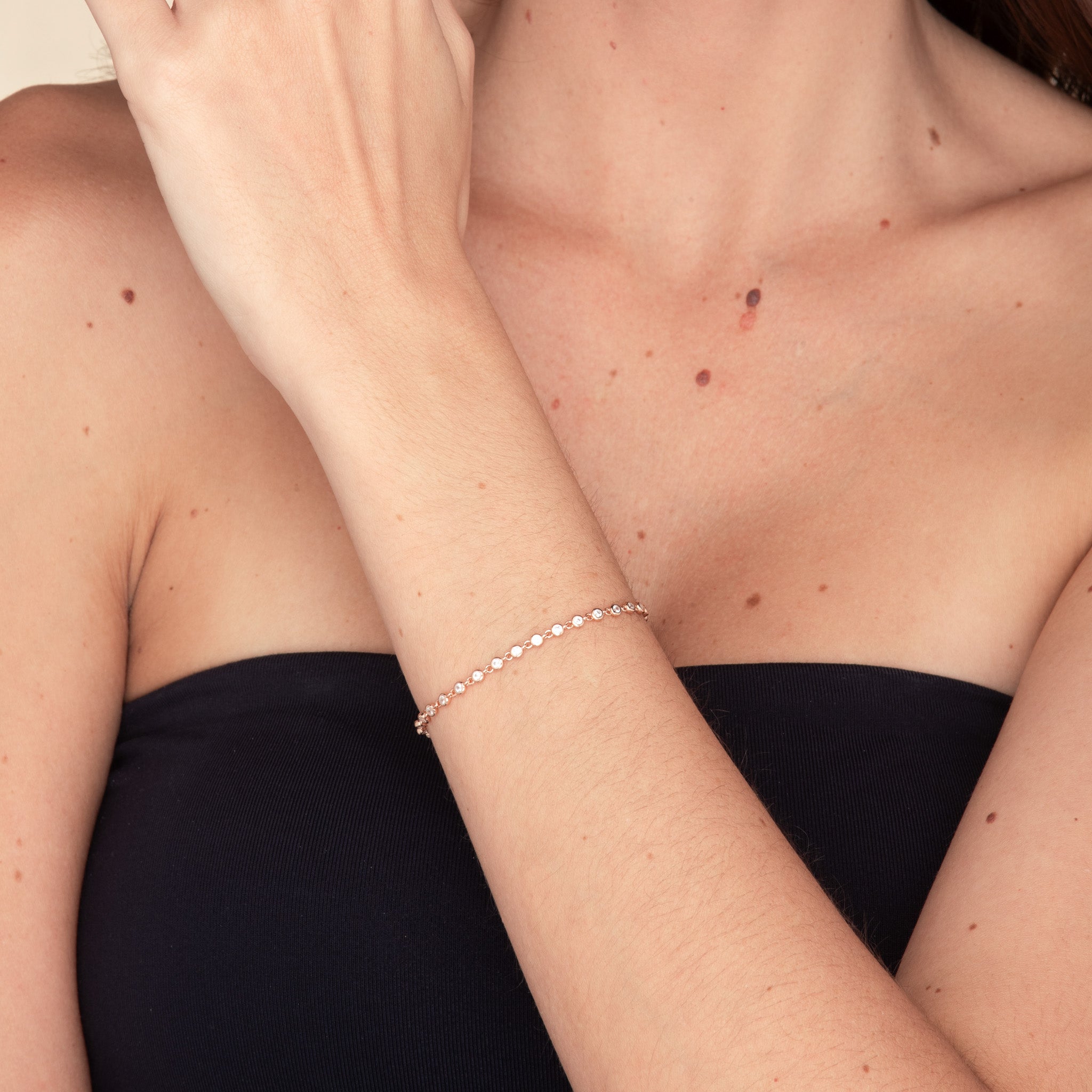 Sapphire Round Tennis Link Chain Bracelet - Camile & Stone