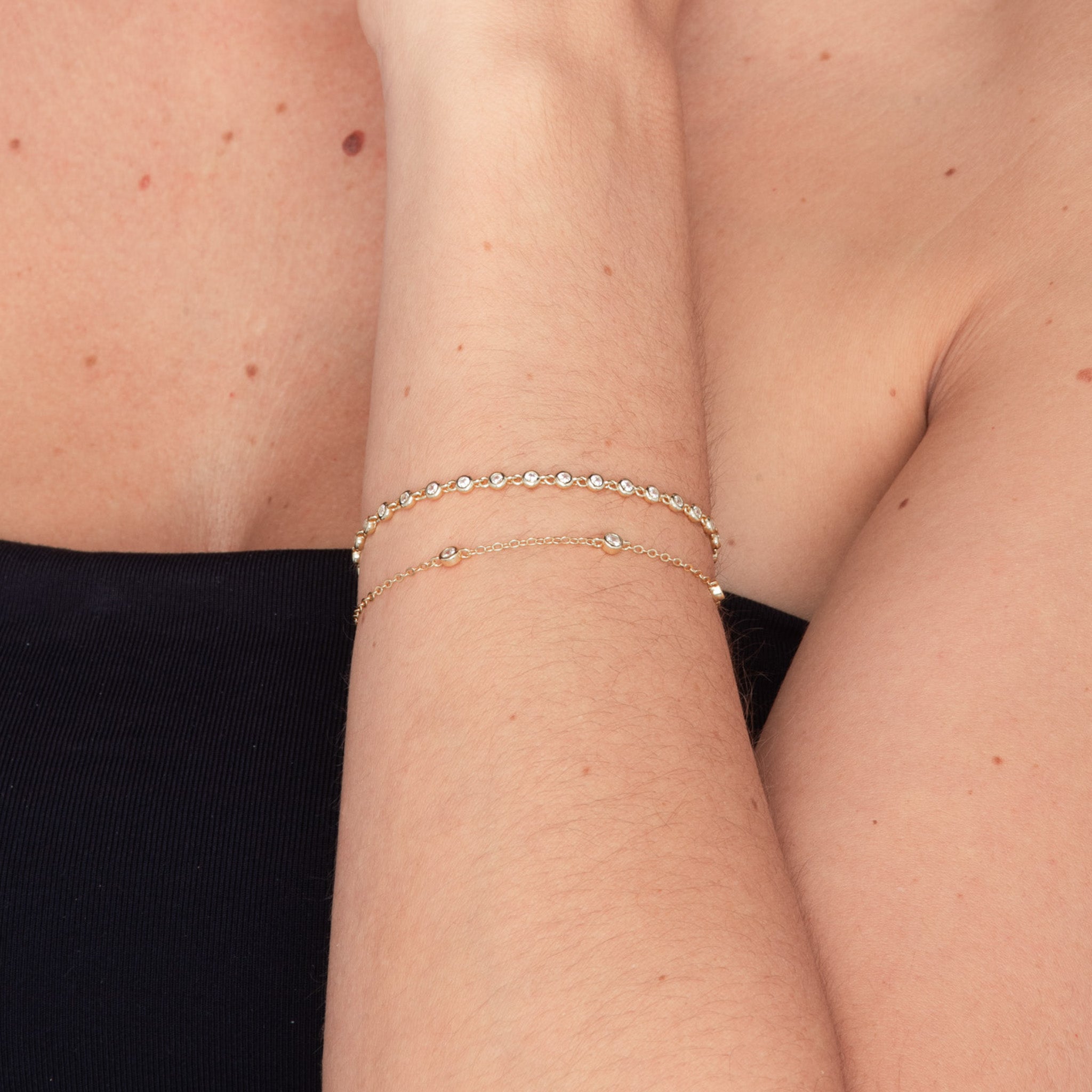 Sapphire Round Tennis Link Chain Bracelet - Camile & Stone