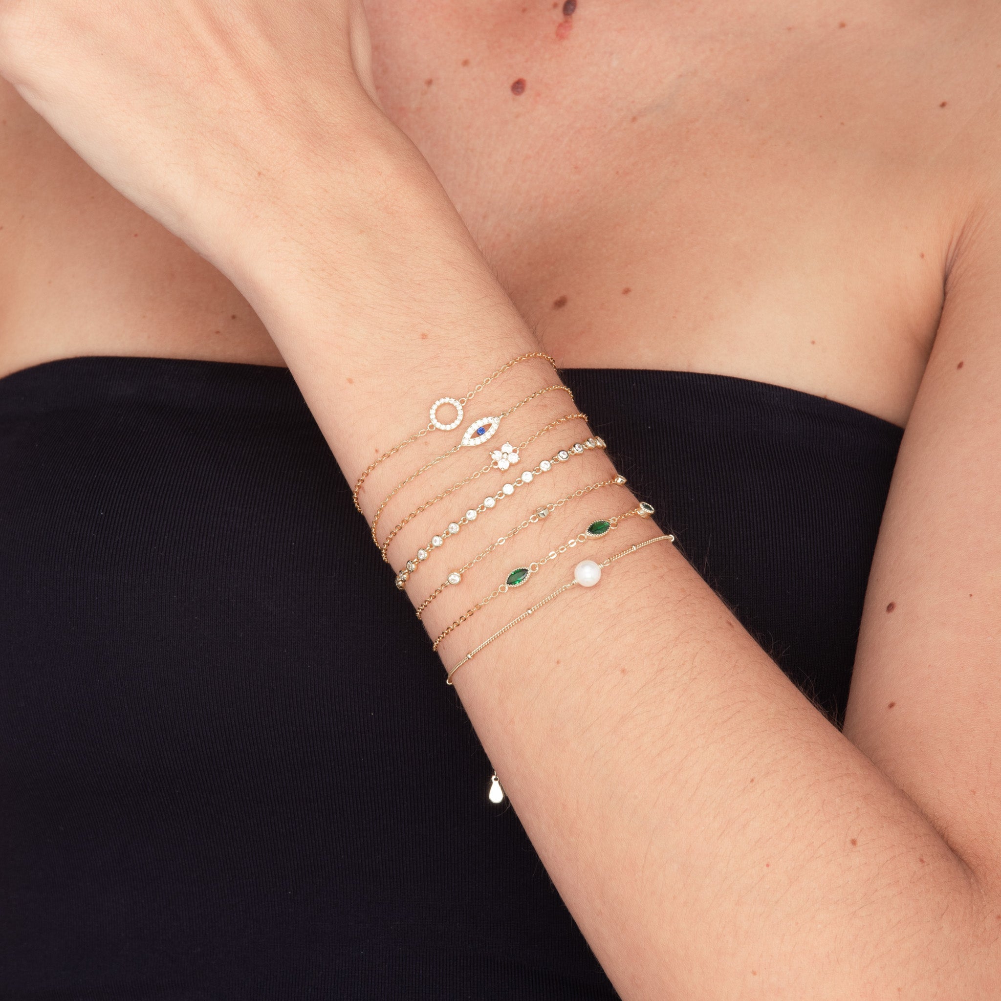 Sapphire Round Tennis Link Chain Bracelet - Camile & Stone