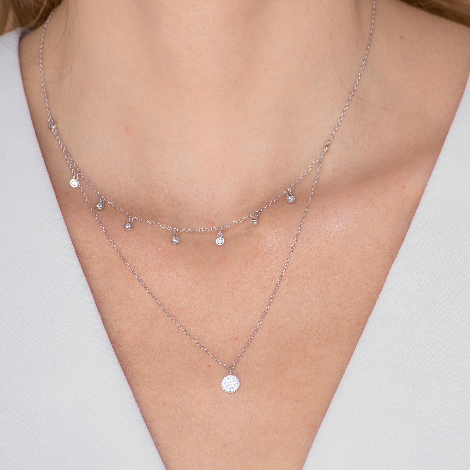 Sapphire Station Layered Necklace - Camile & Stone