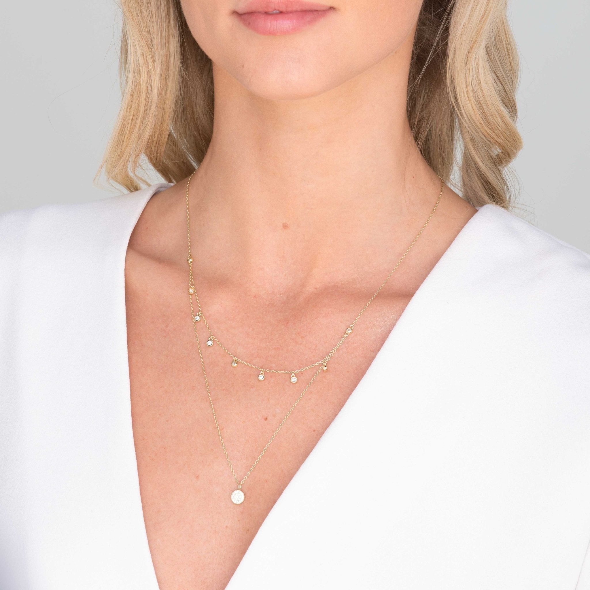 Sapphire Station Layered Necklace - Camile & Stone