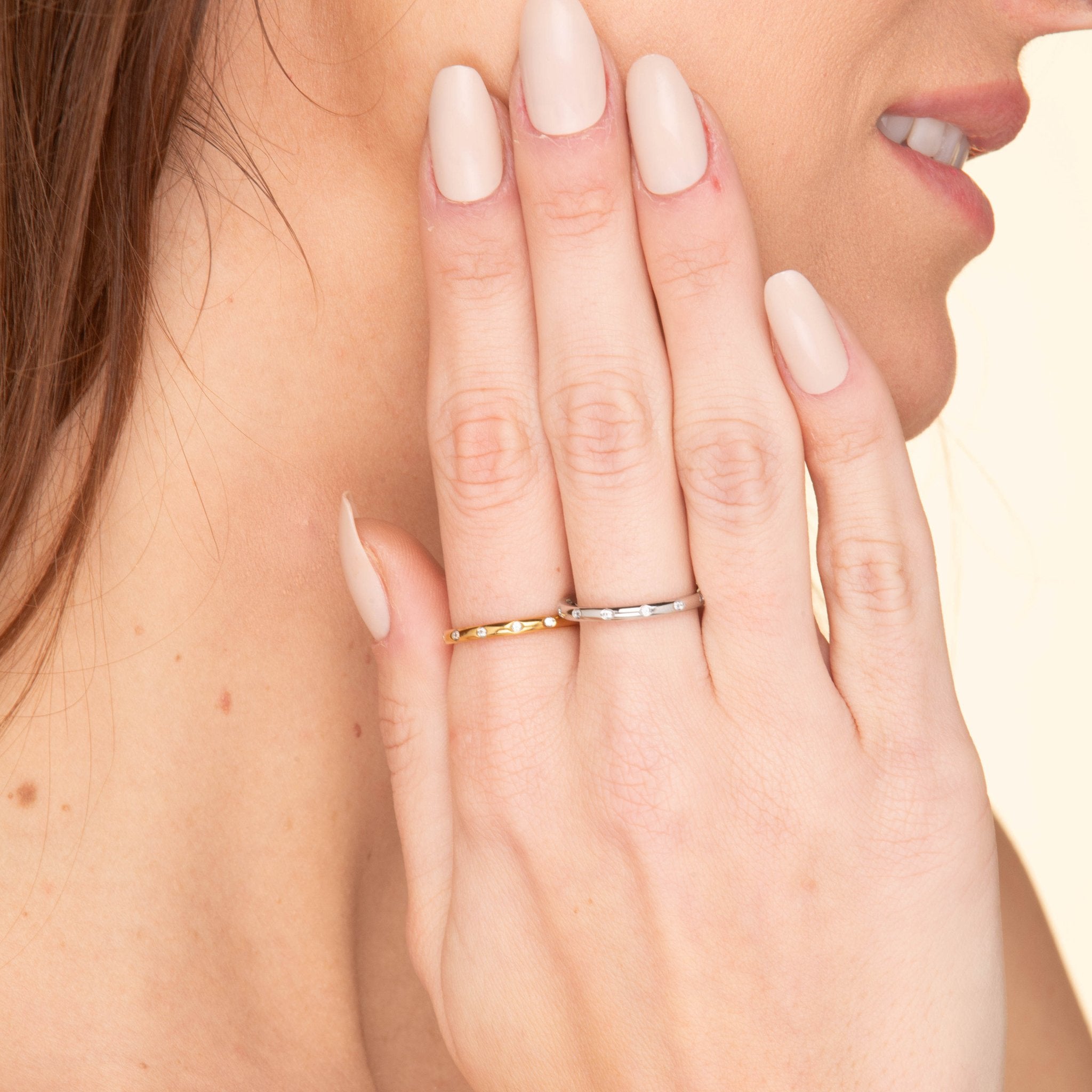 Sapphire Station Stacking Band Ring - Camile & Stone