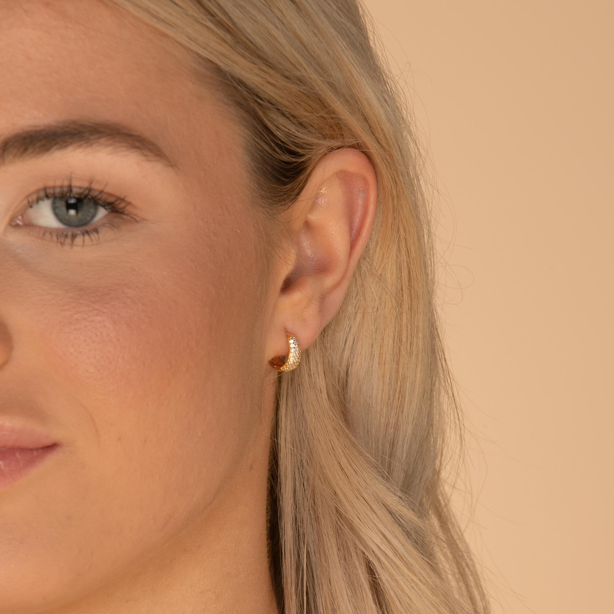 Sapphire Thick Dome Huggie Earrings - Camile & Stone