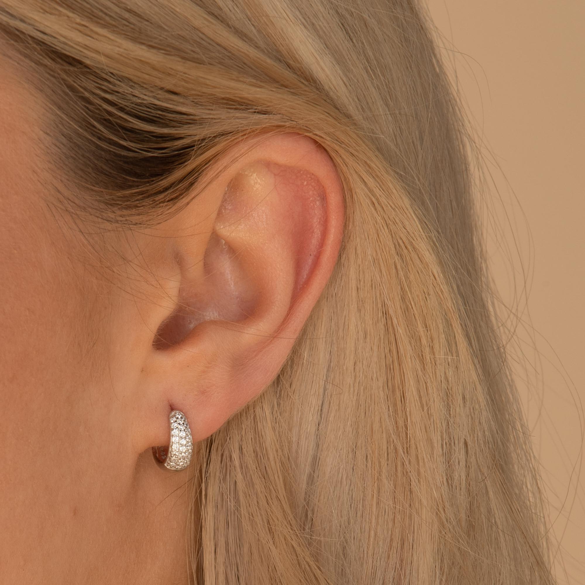 Sapphire Thick Dome Huggie Earrings - Camile & Stone