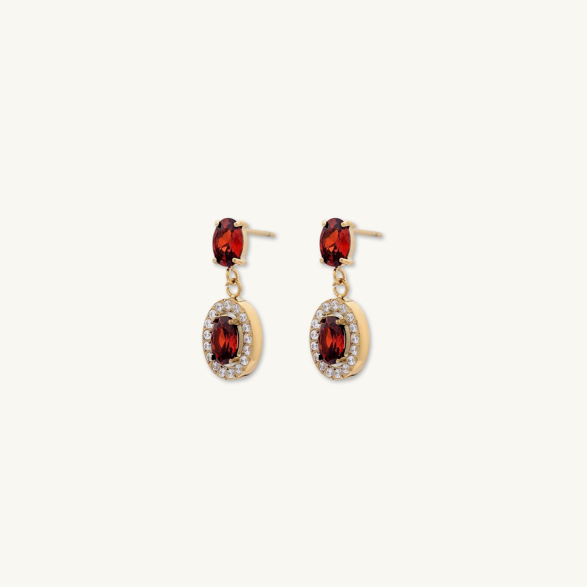 Scarlett Ruby Oval Earrings - Camile & Stone