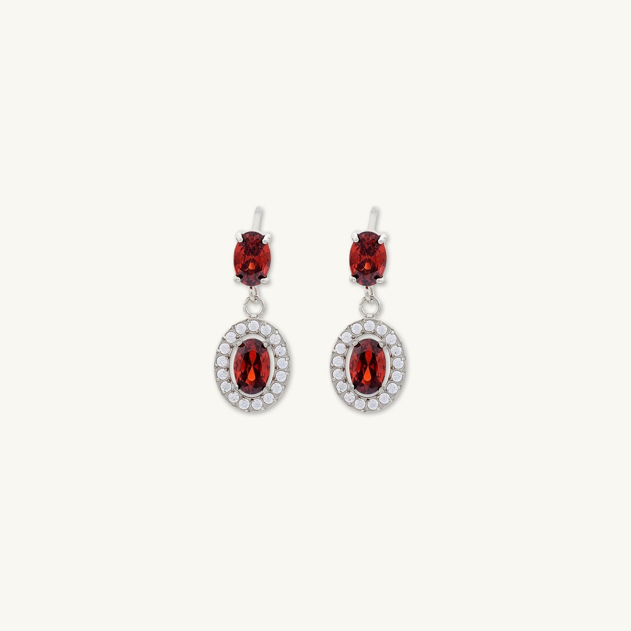Scarlett Ruby Oval Earrings - Camile & Stone