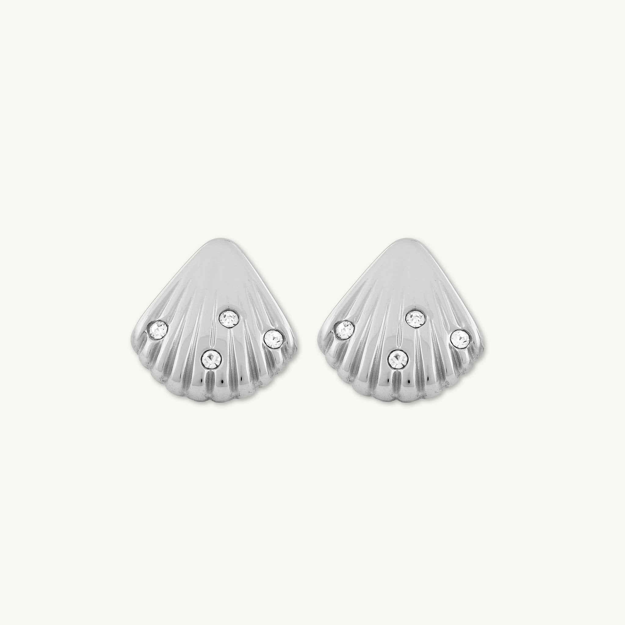 Shell Statement Zirconia Earrings - Camile & Stone