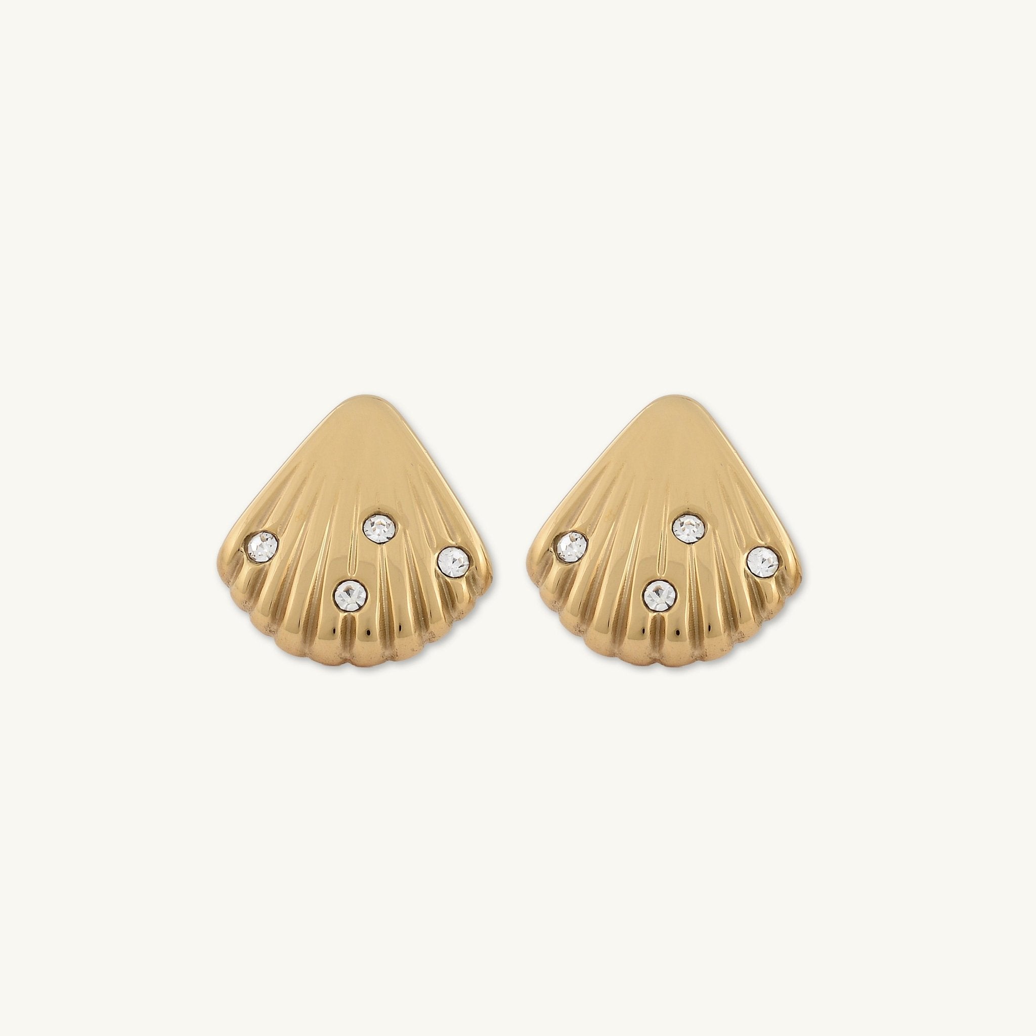 Shell Statement Zirconia Earrings - Camile & Stone