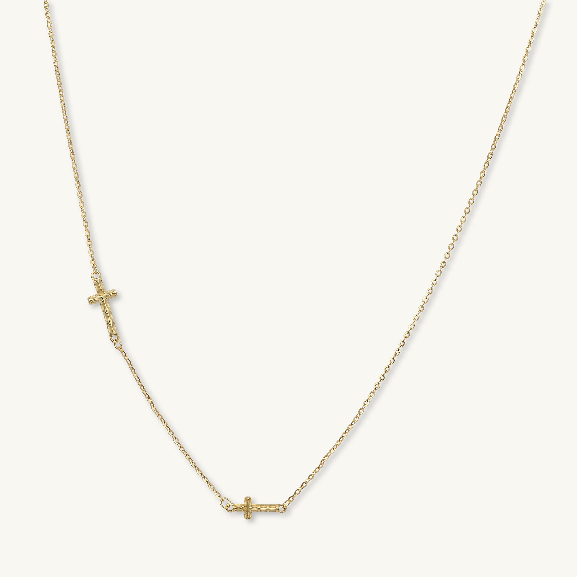 Sideways Double Cross Necklace - Camile & Stone