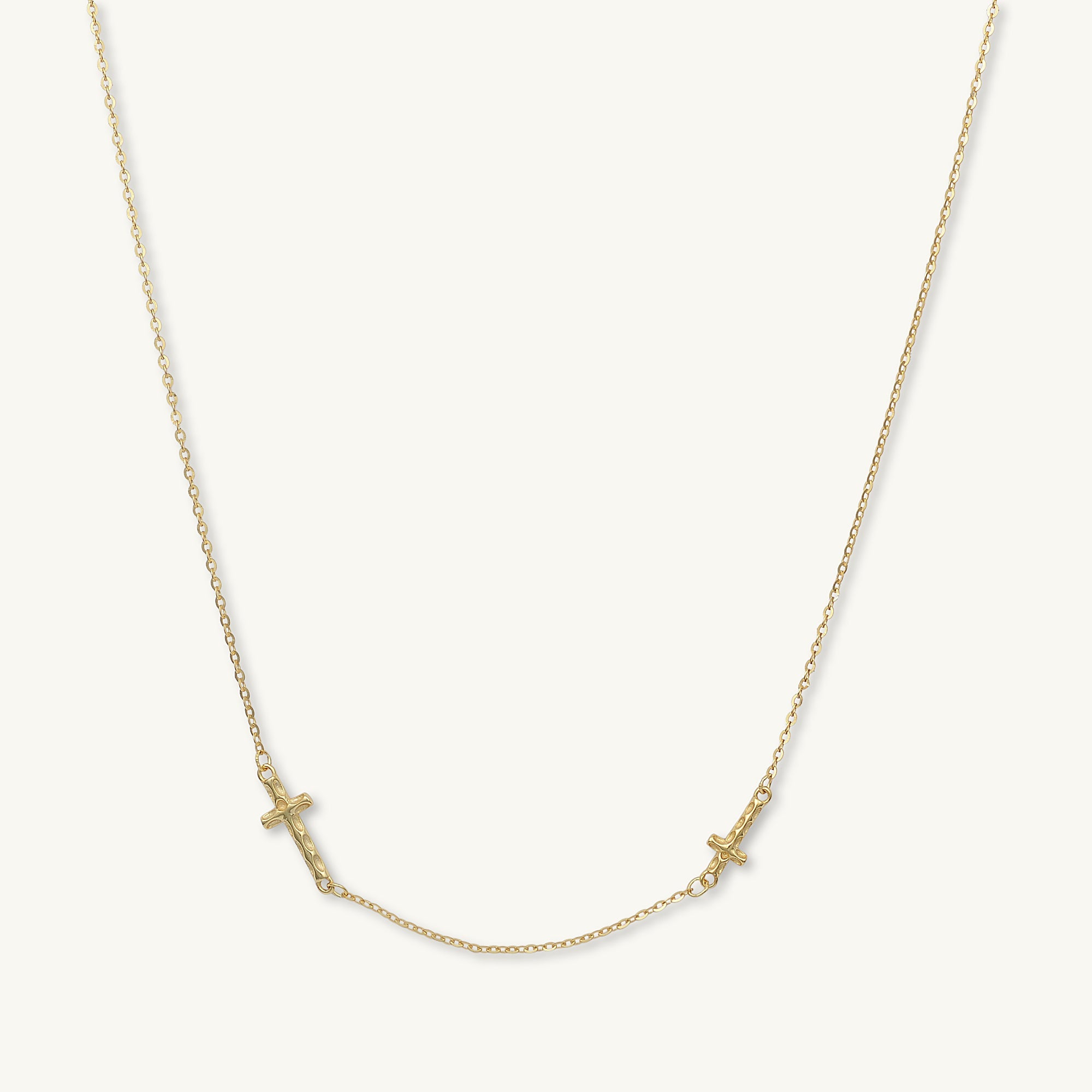 Sideways Double Cross Necklace - Camile & Stone
