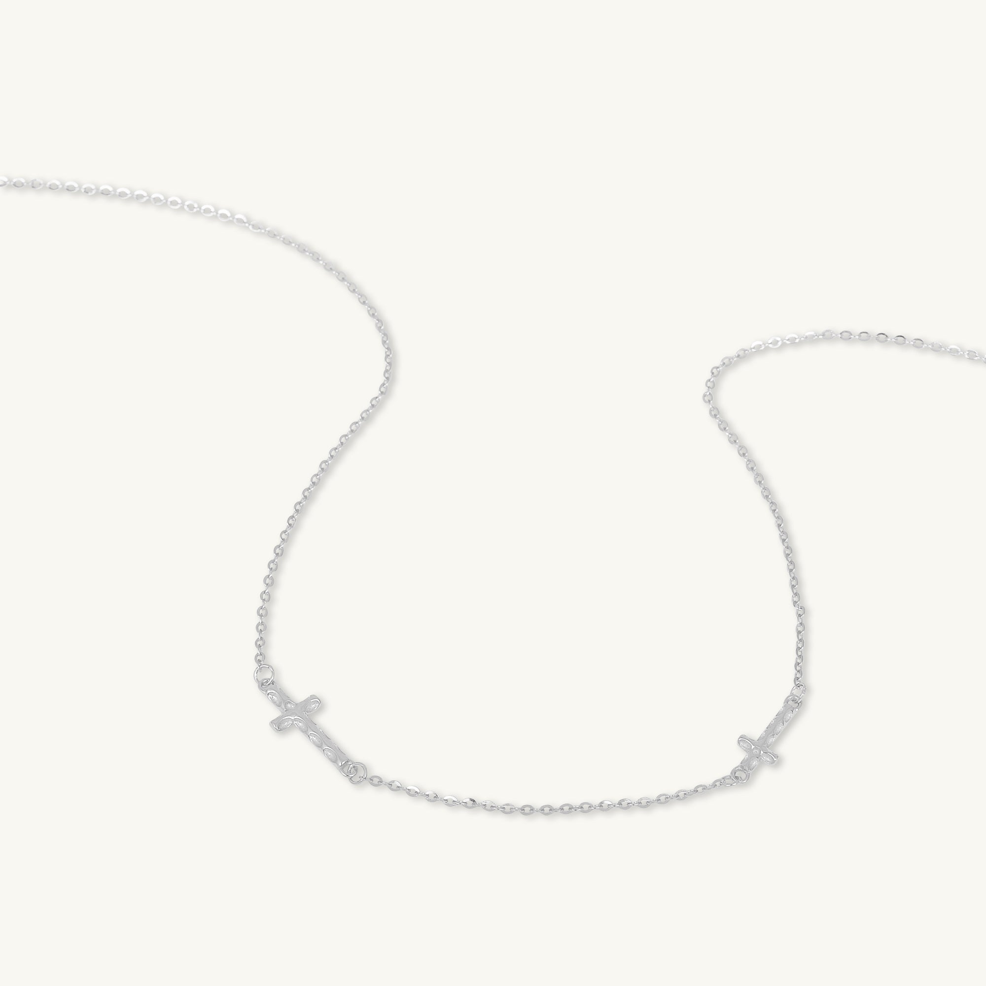 Sideways Double Cross Necklace - Camile & Stone