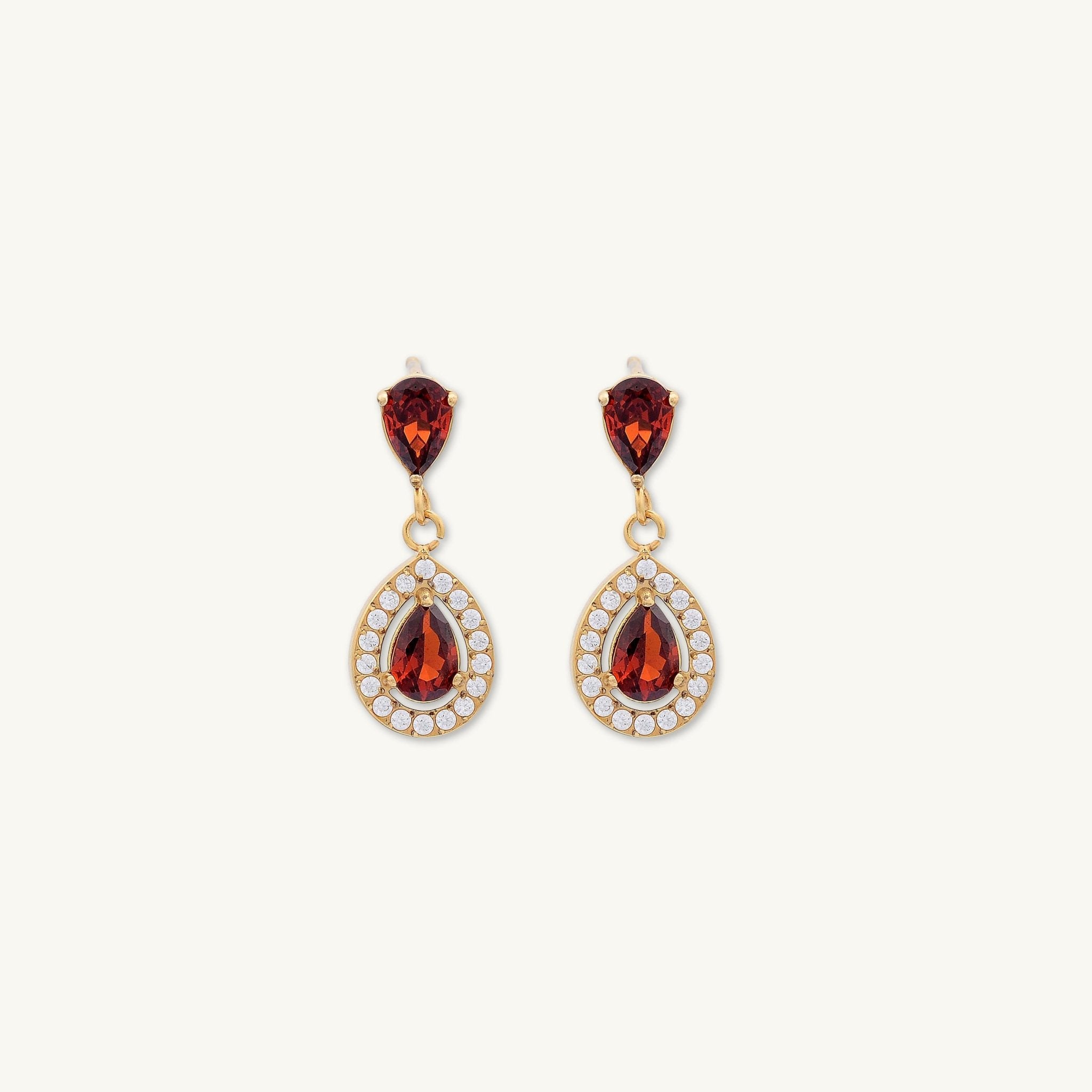 Sienna Ruby Teardrop Earrings - Camile & Stone