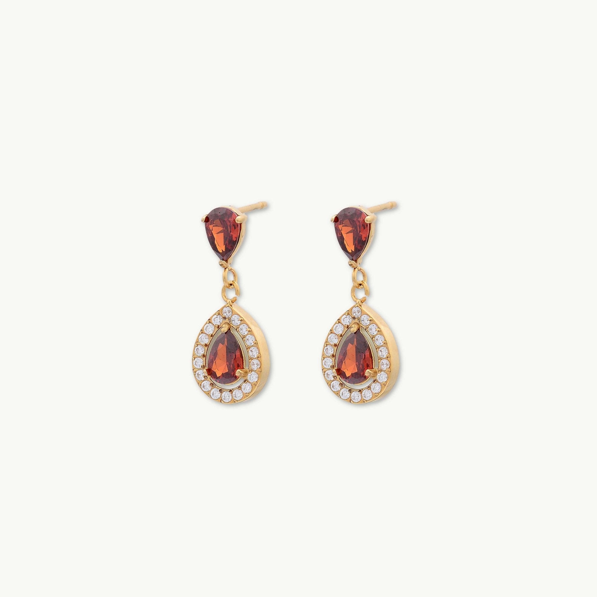Sienna Ruby Teardrop Earrings - Camile & Stone