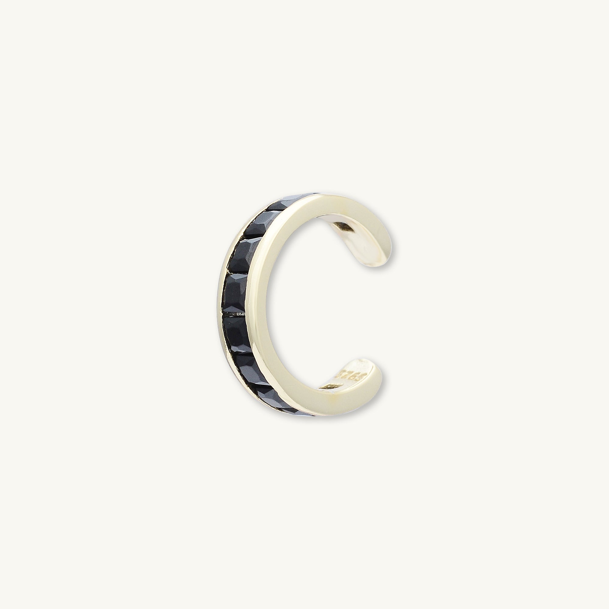 Single Black Sapphire Ear Cuff - Camile & Stone