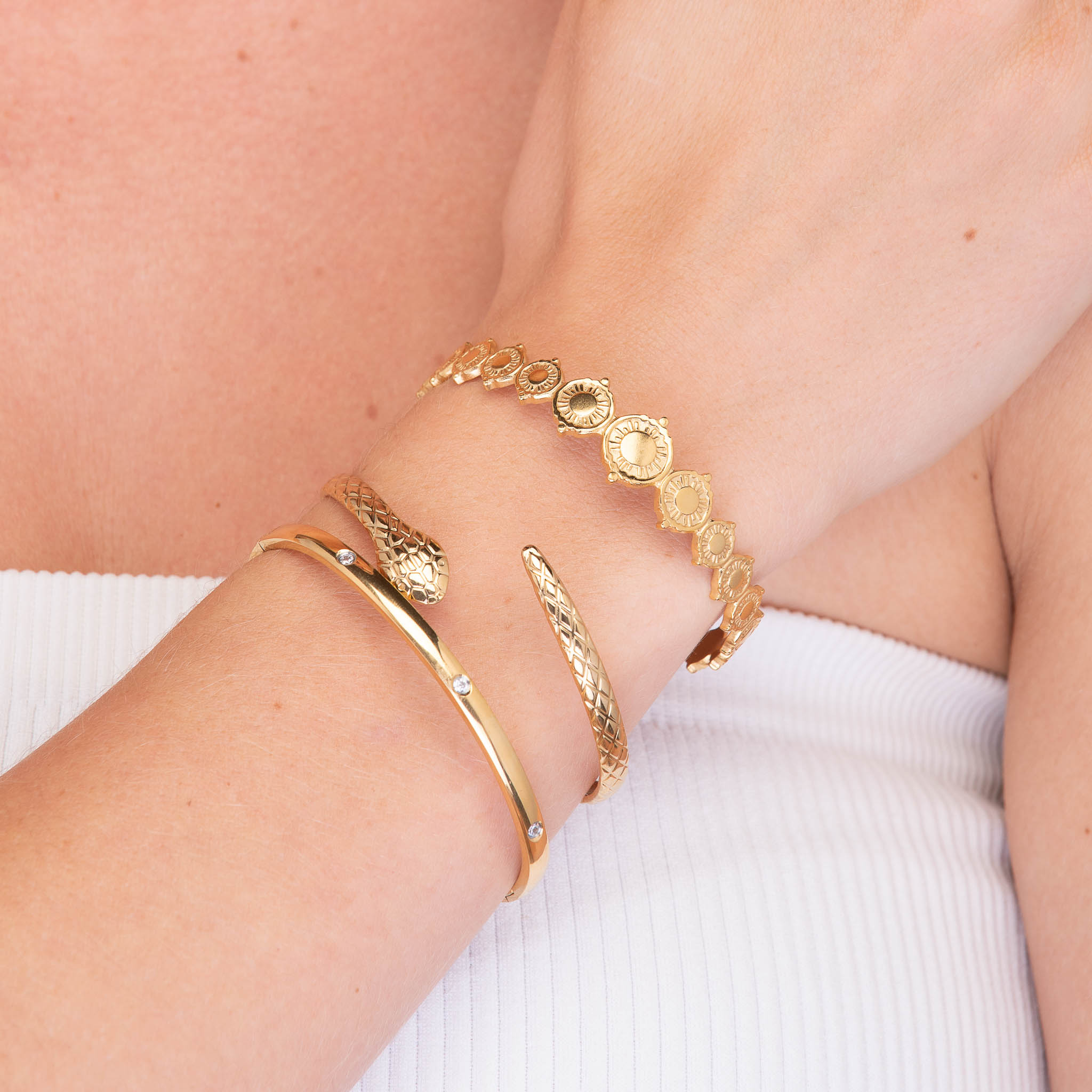 Snake Open Cuff Bangle - Camile & Stone