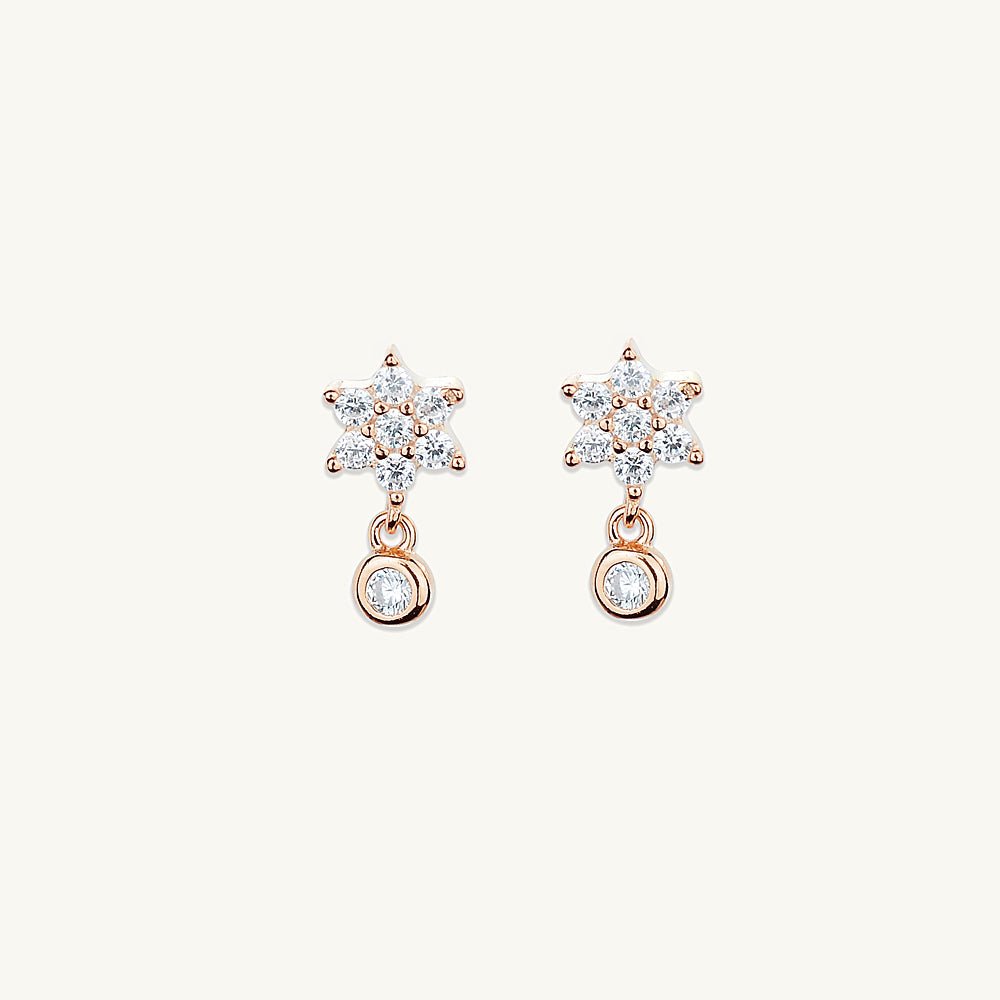 Snowflake Sapphire Drop Stud Earrings - Camile & Stone