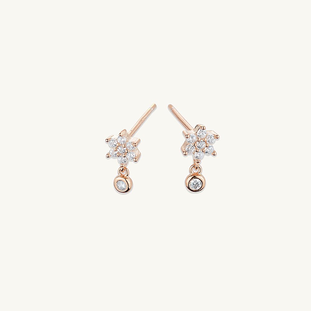 Snowflake Sapphire Drop Stud Earrings - Camile & Stone