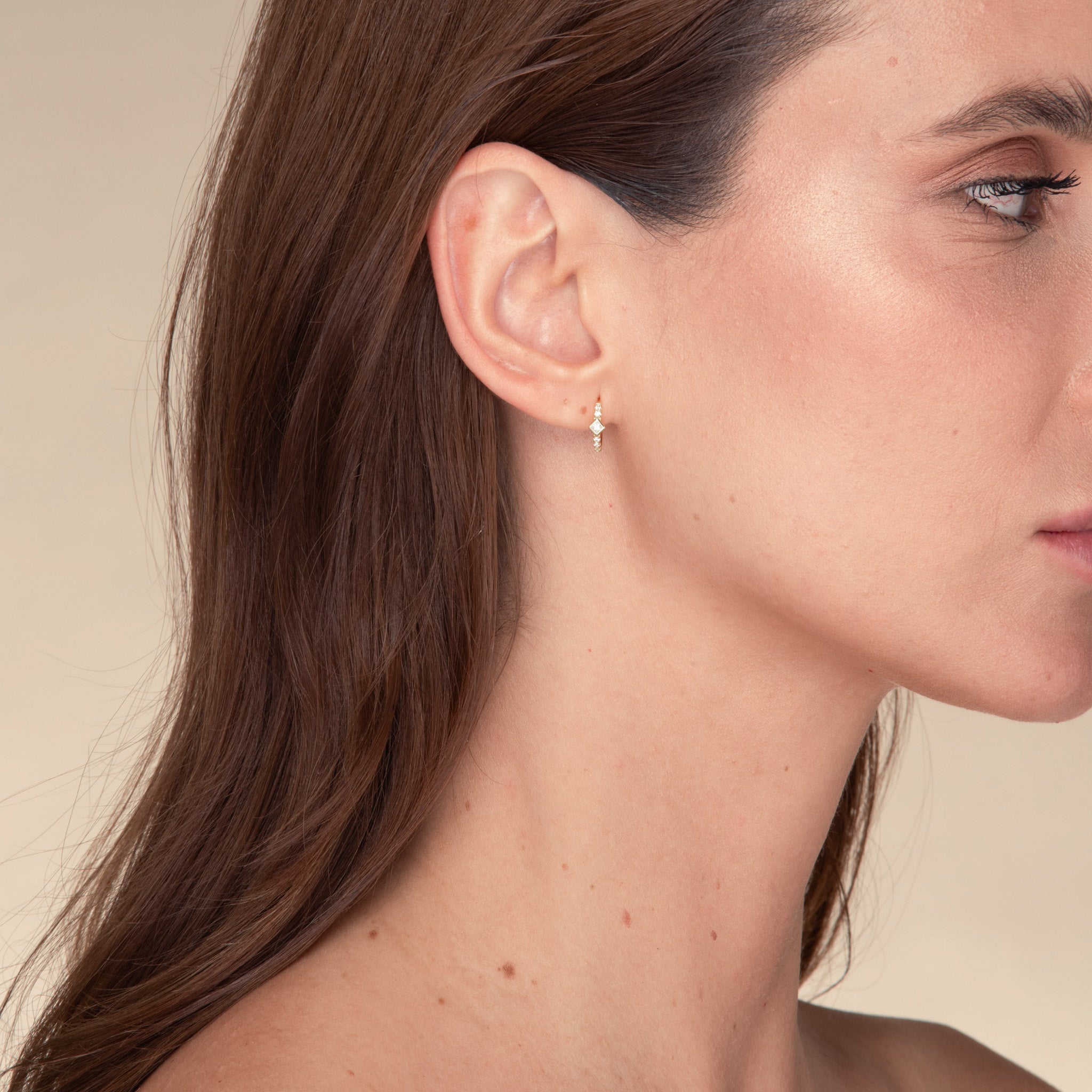 Square Zirconia Huggie Earrings - Camile & Stone