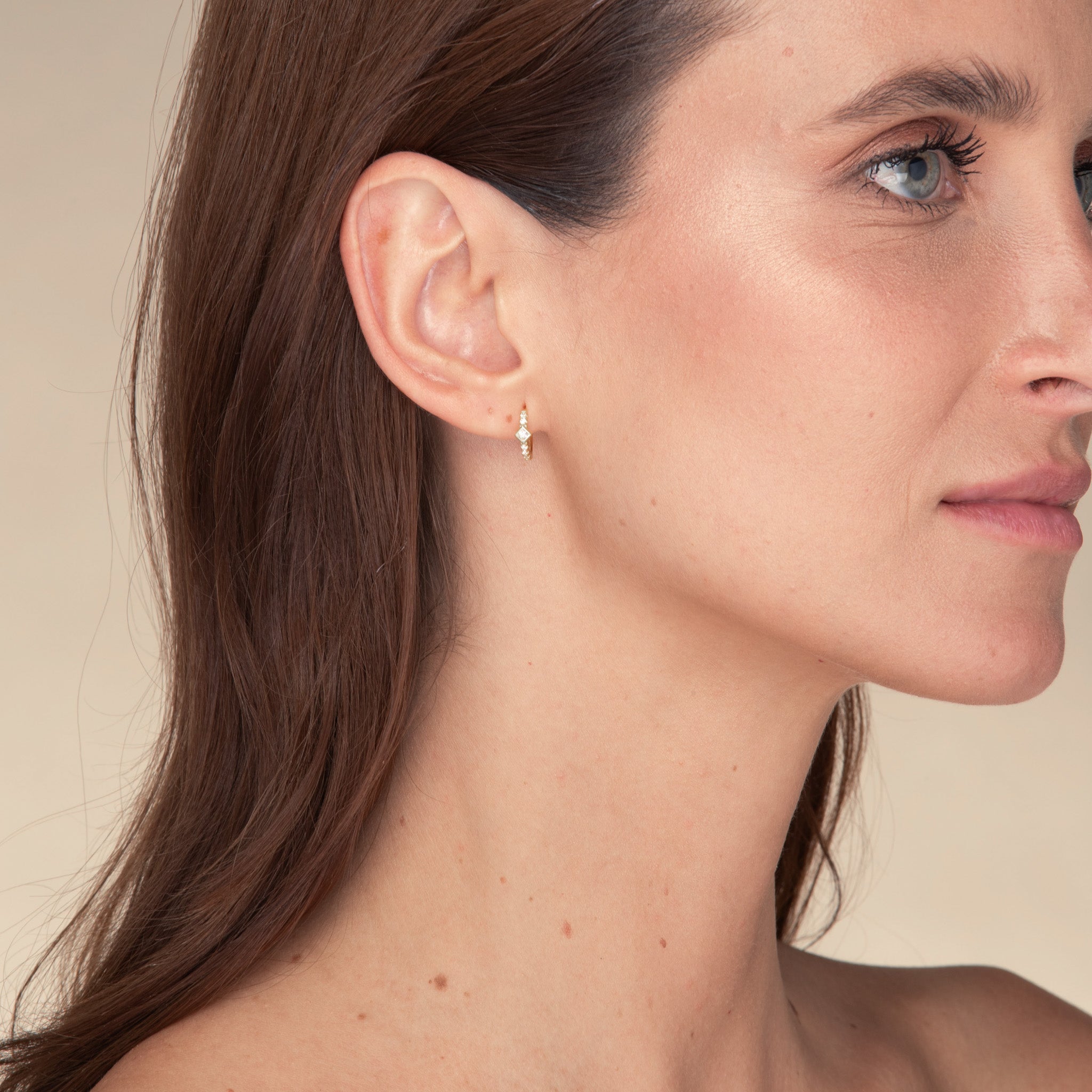 Square Zirconia Huggie Earrings - Camile & Stone