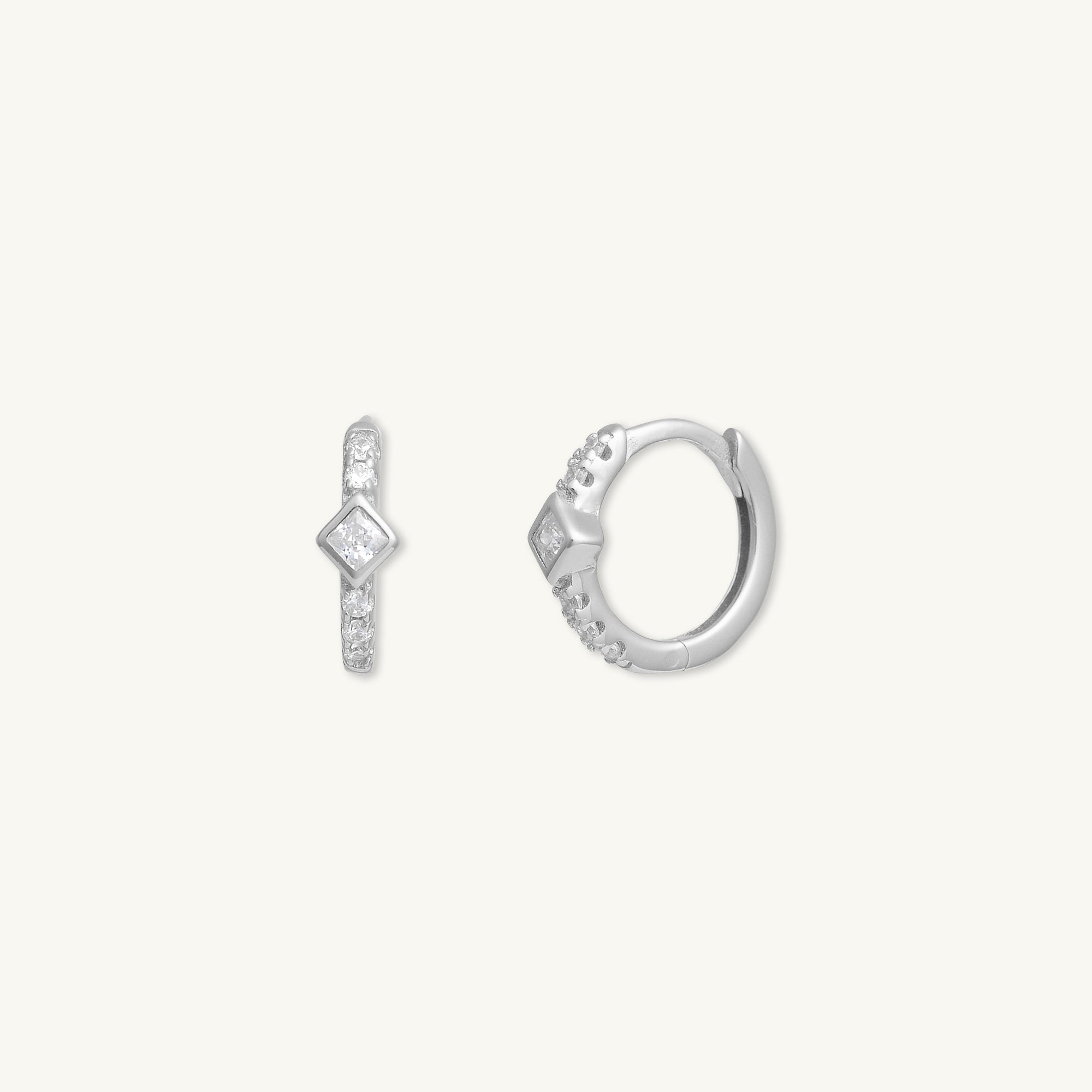 Square Zirconia Huggie Earrings - Camile & Stone