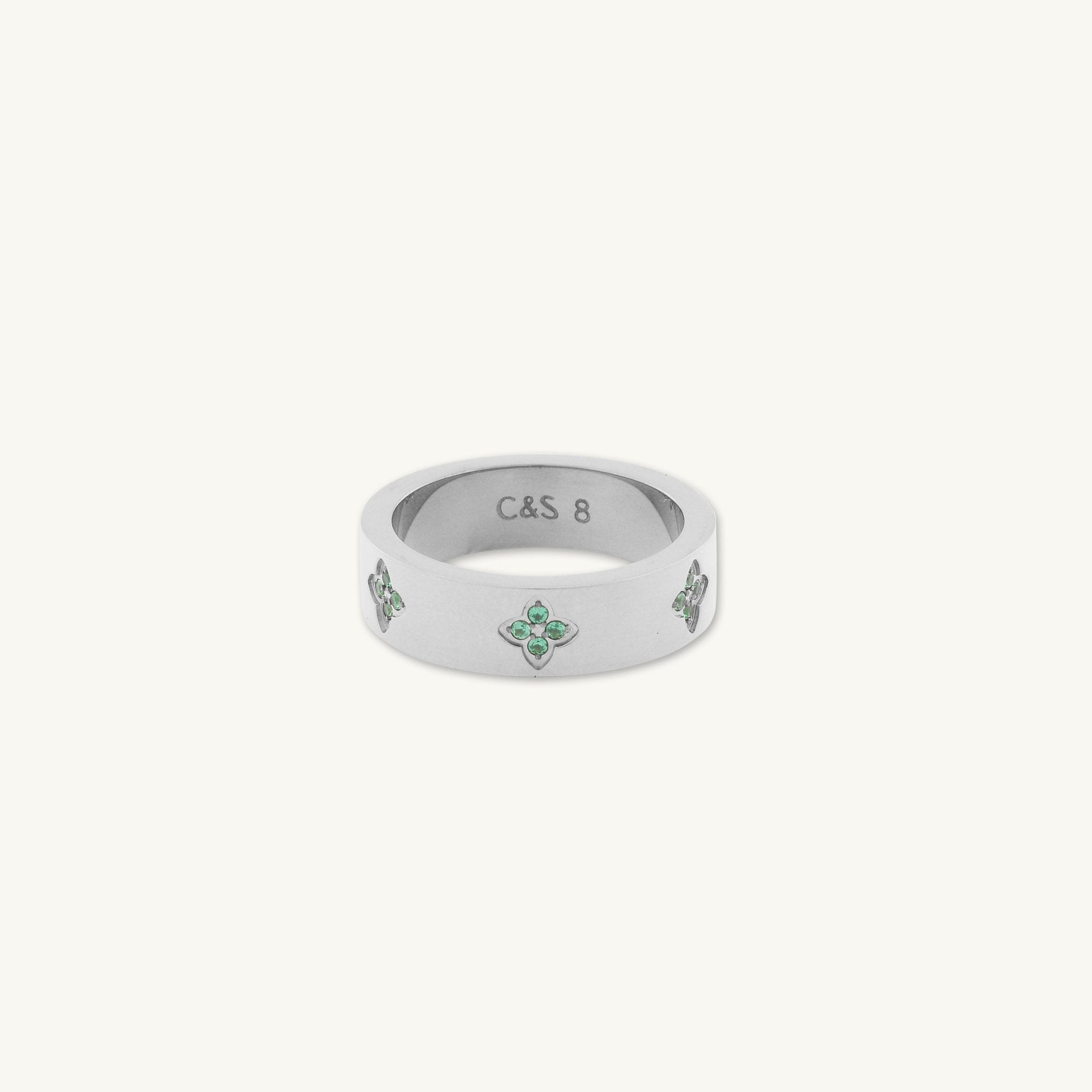 Statement Clover Emerald Sapphire Ring - Camile & Stone
