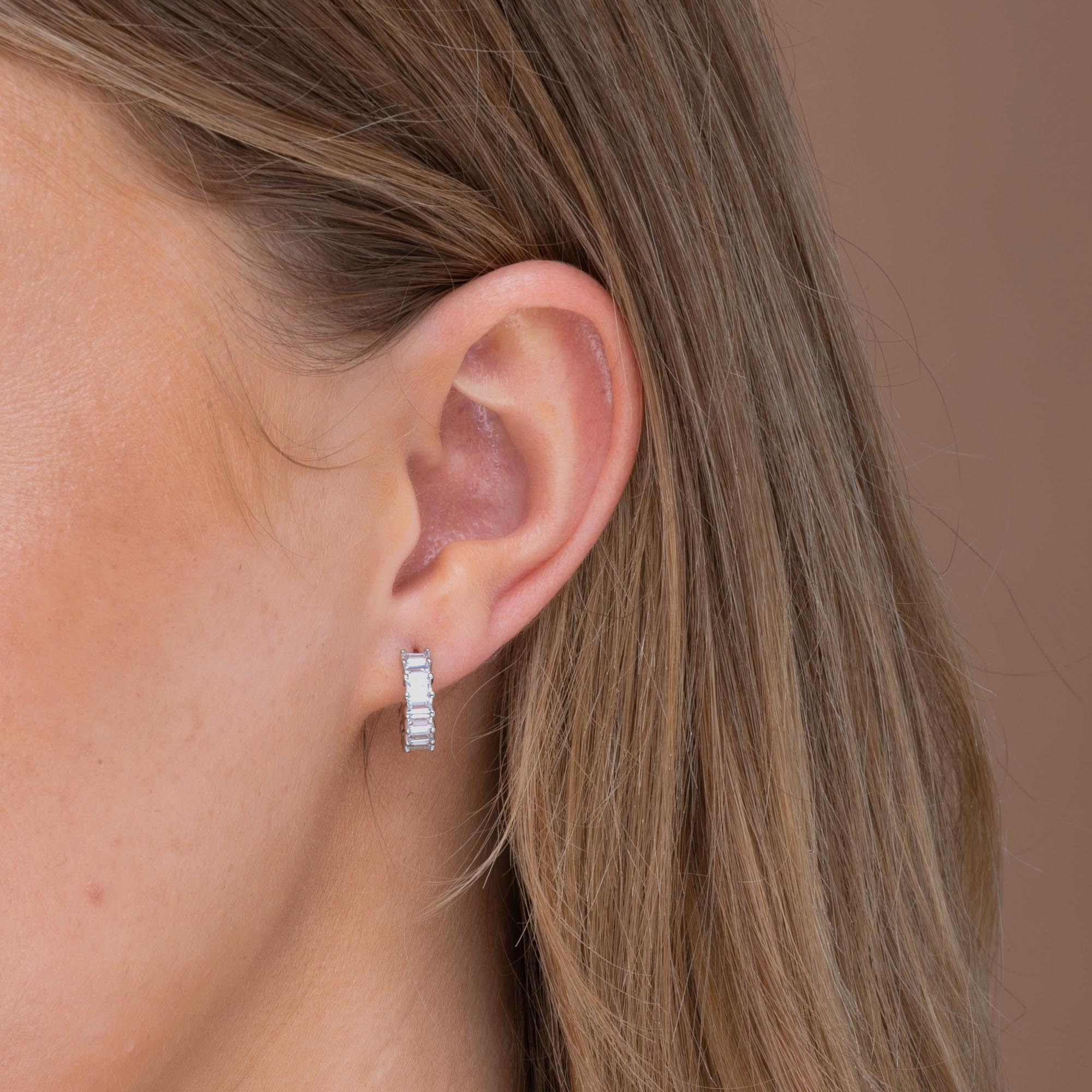 Statement Zirconia Huggie Hoop Earrings - Camile & Stone