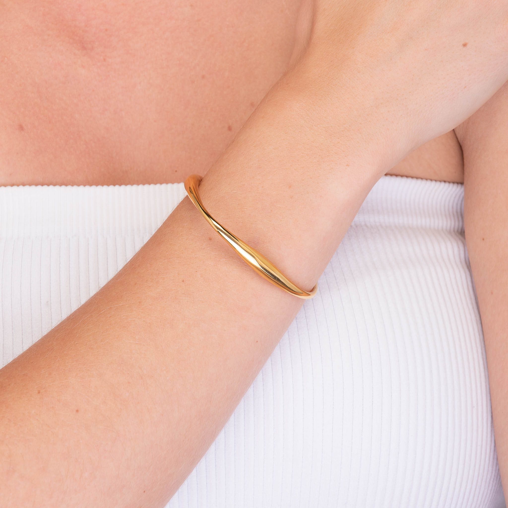 Swirl Open Cuff Bangle - Camile & Stone